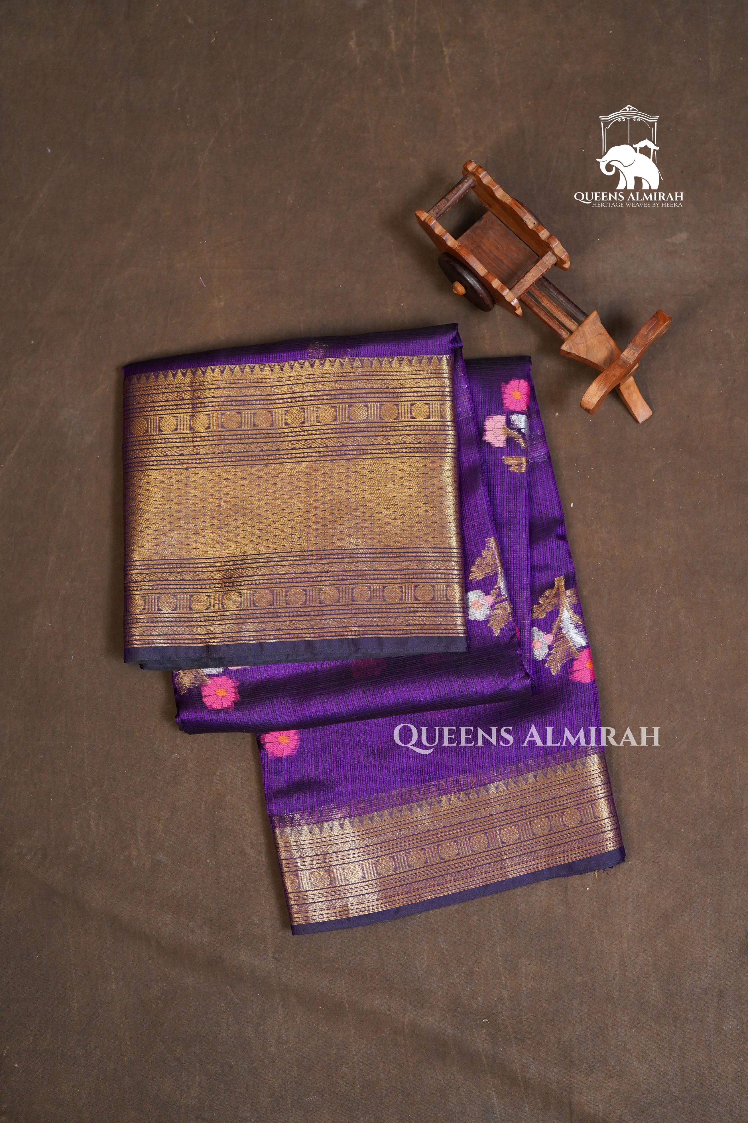 Purple Pure Kota Silk Saree