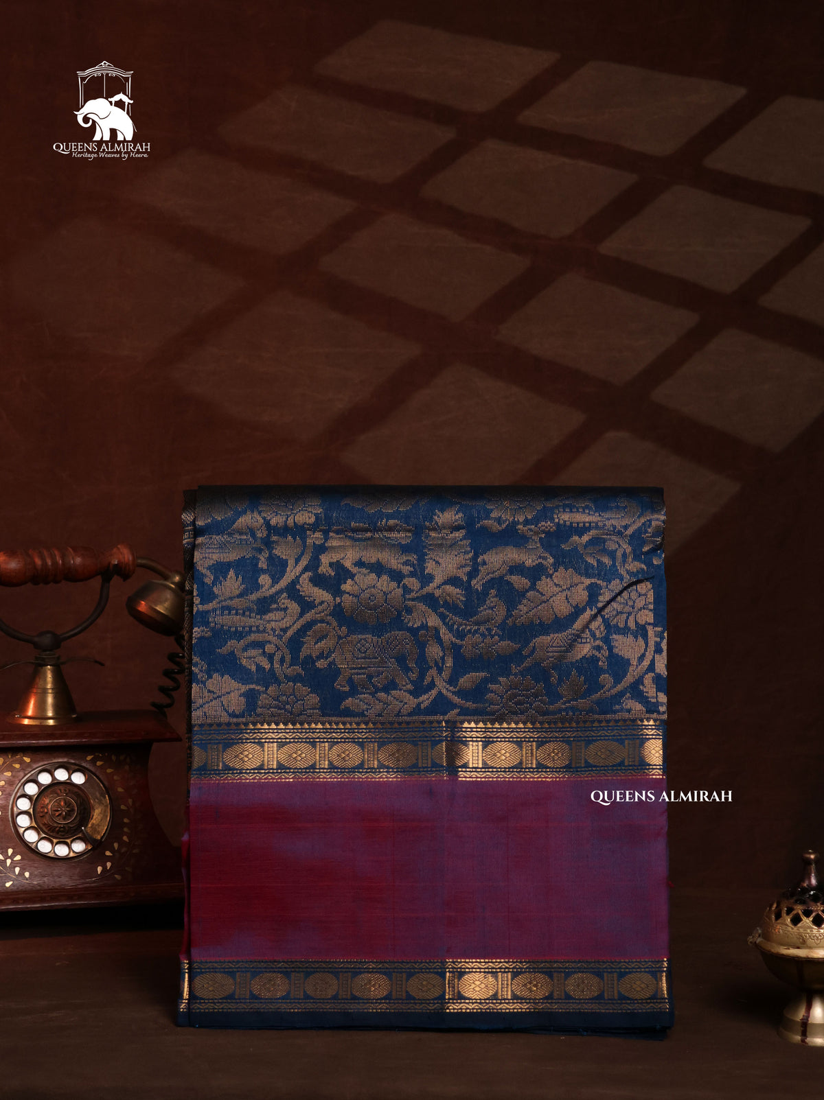 Blue With Purple Vanasingaram Pure Silk Cotton Saree