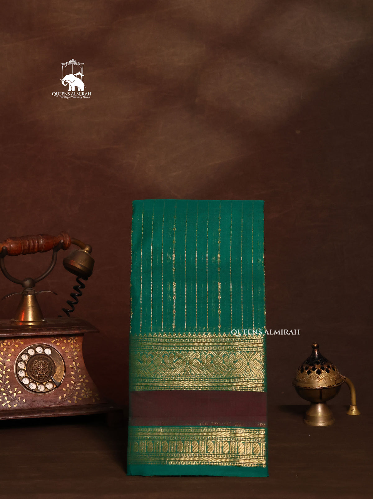 Teal Green Kanchi Cotton Saree