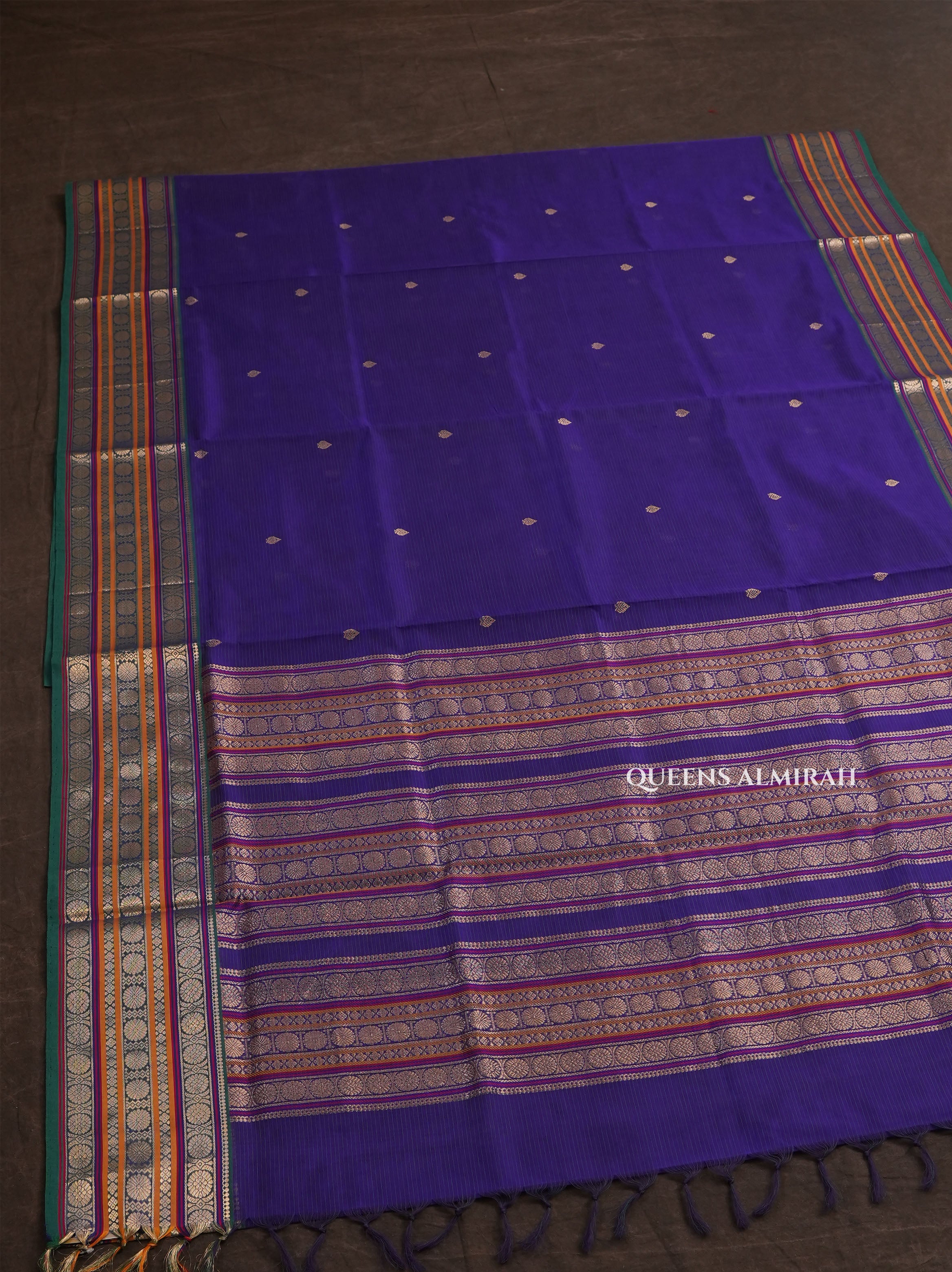 Navy Blue Chettinad Silk Cotton Saree