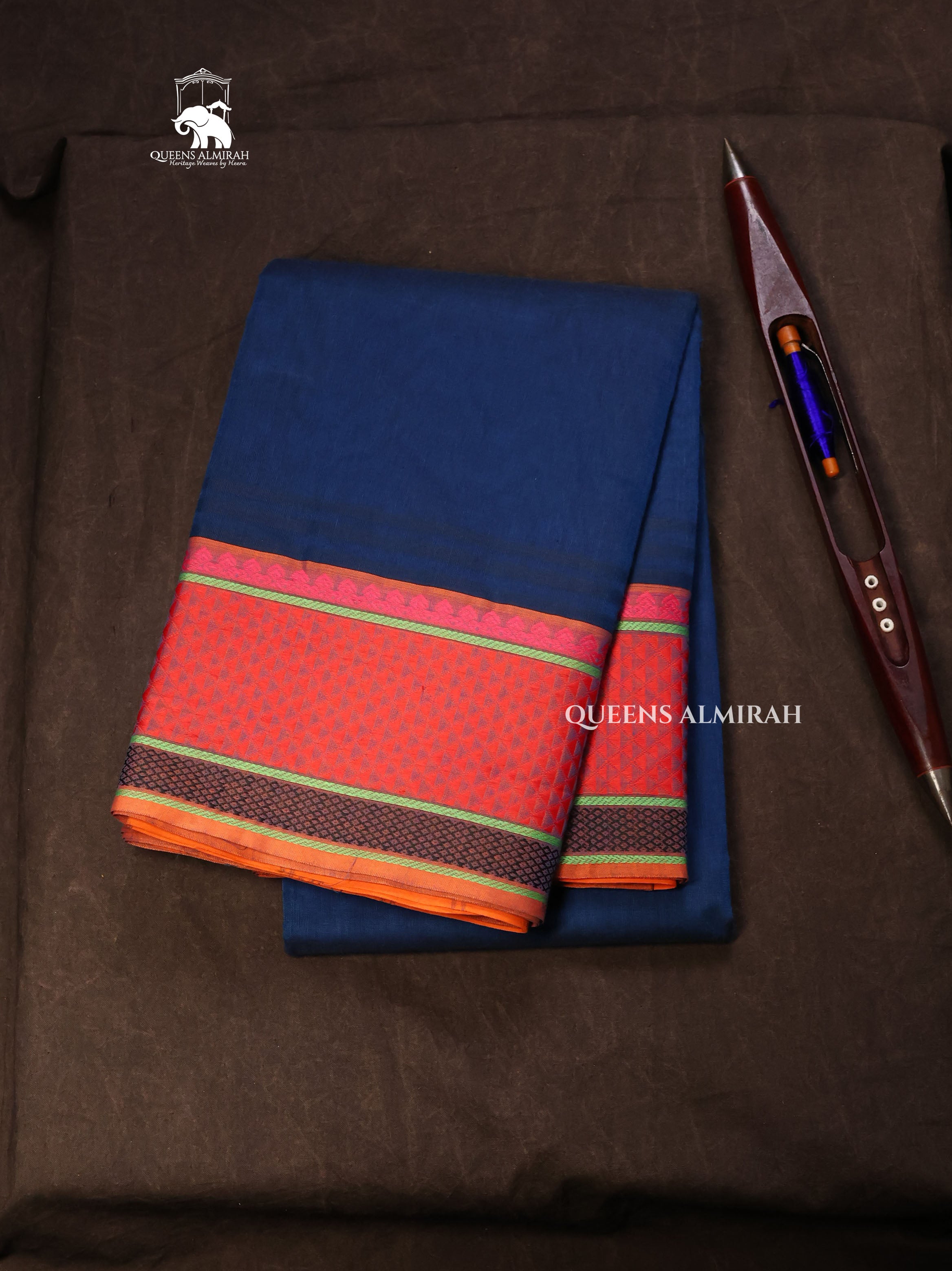 Navy Blue Chettinad Cotton Saree