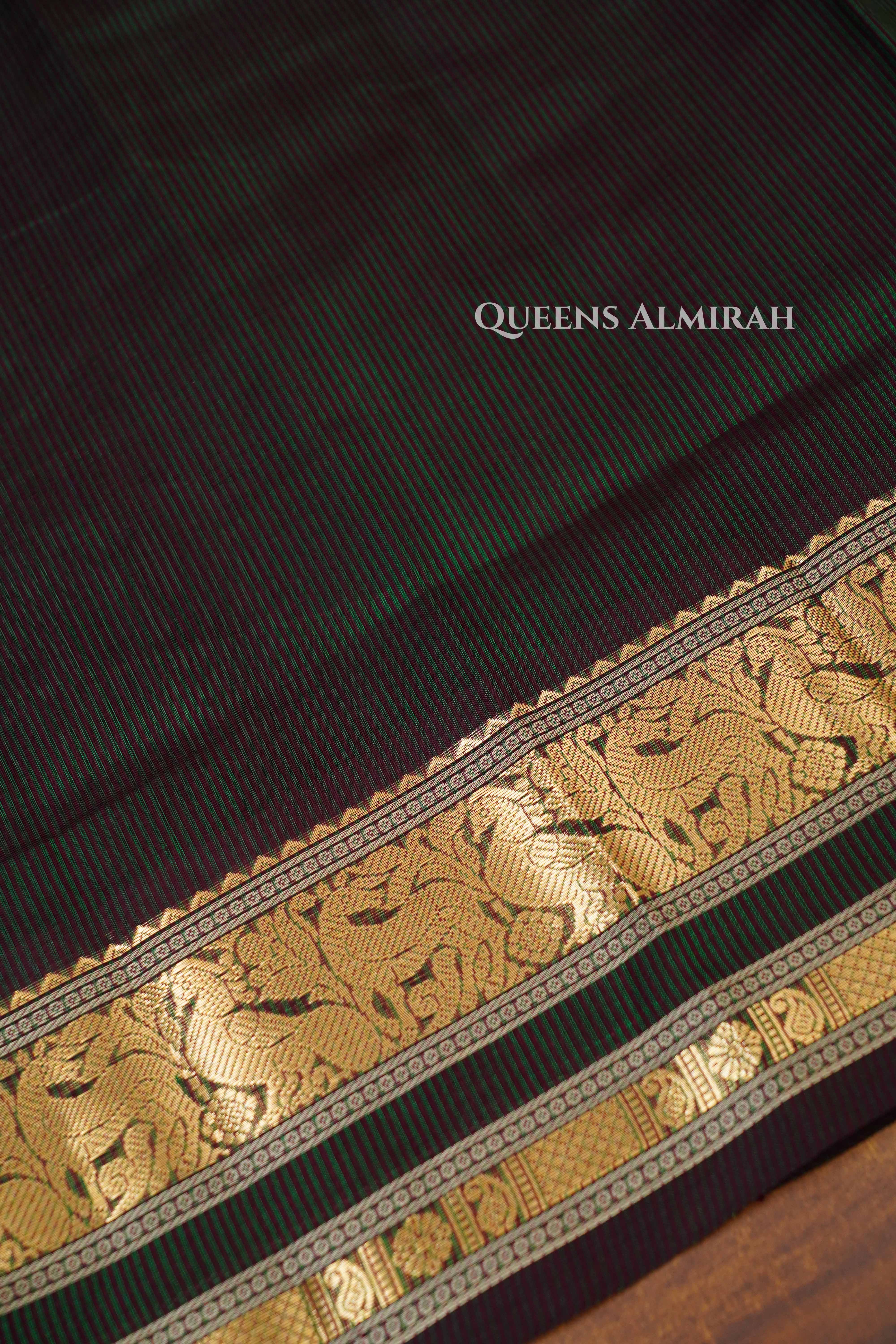 Algae Green Karaikudi Chettinad Silk Cotton Saree