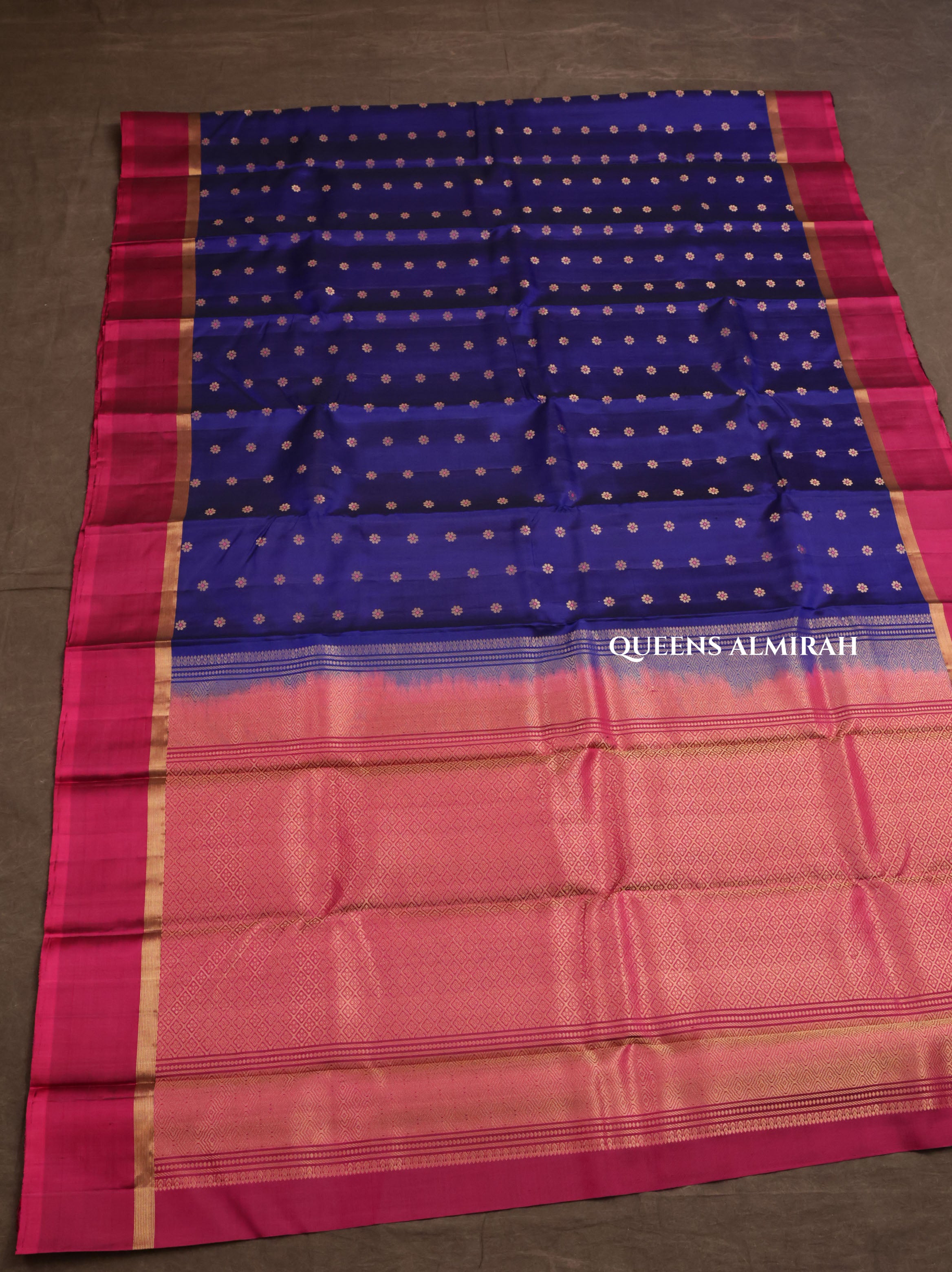 Blue With Purple Pure Kanchivaram Silk Saree