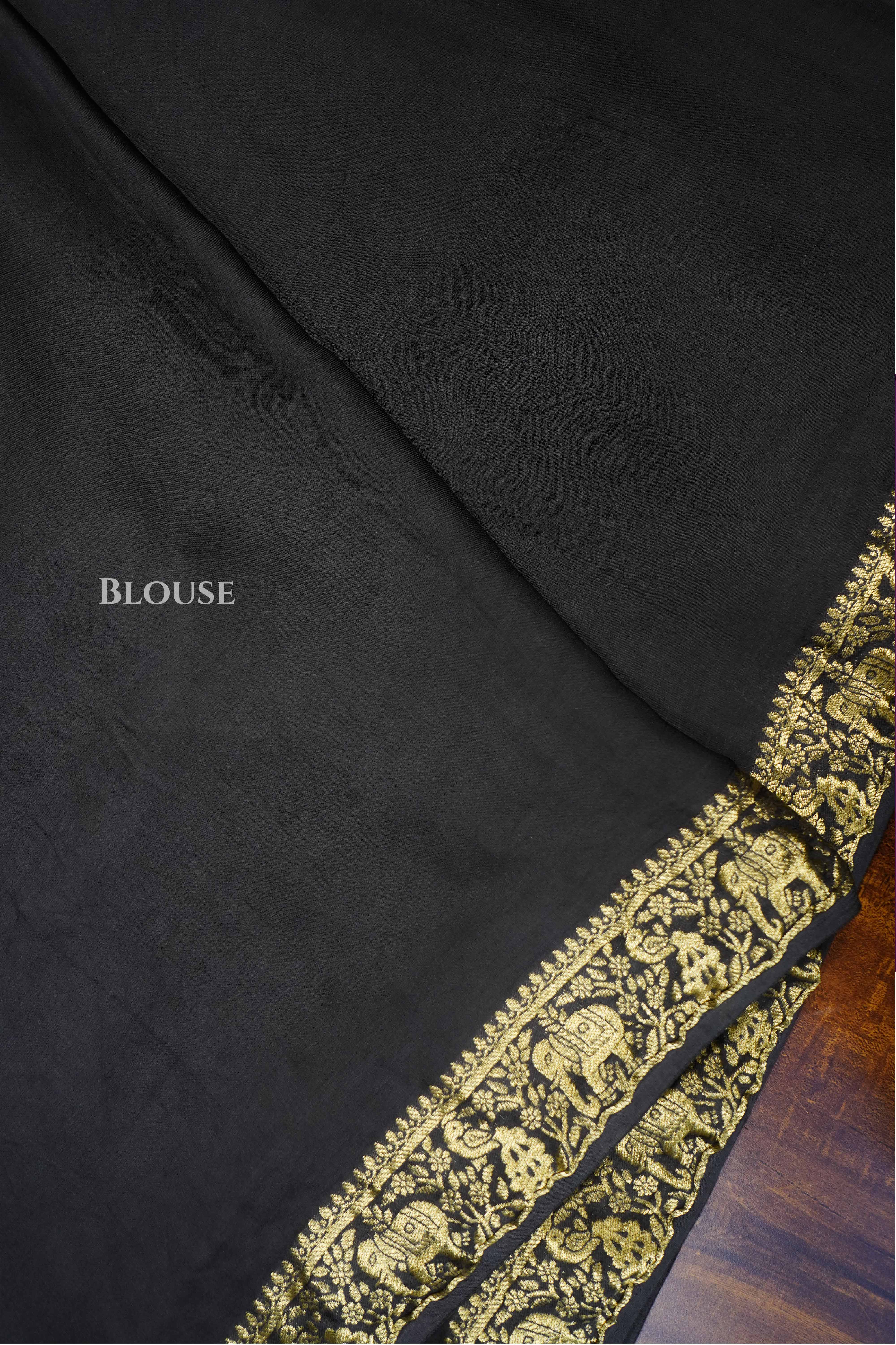 Black Modal Silk Saree