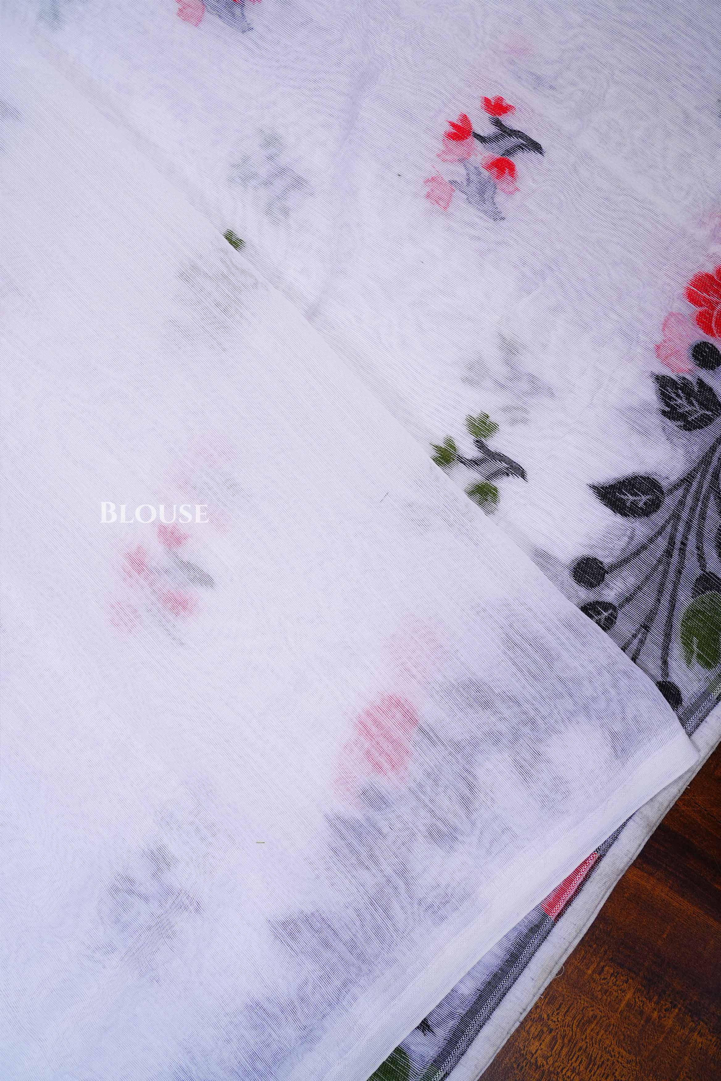 White Jamdani Cotton Saree
