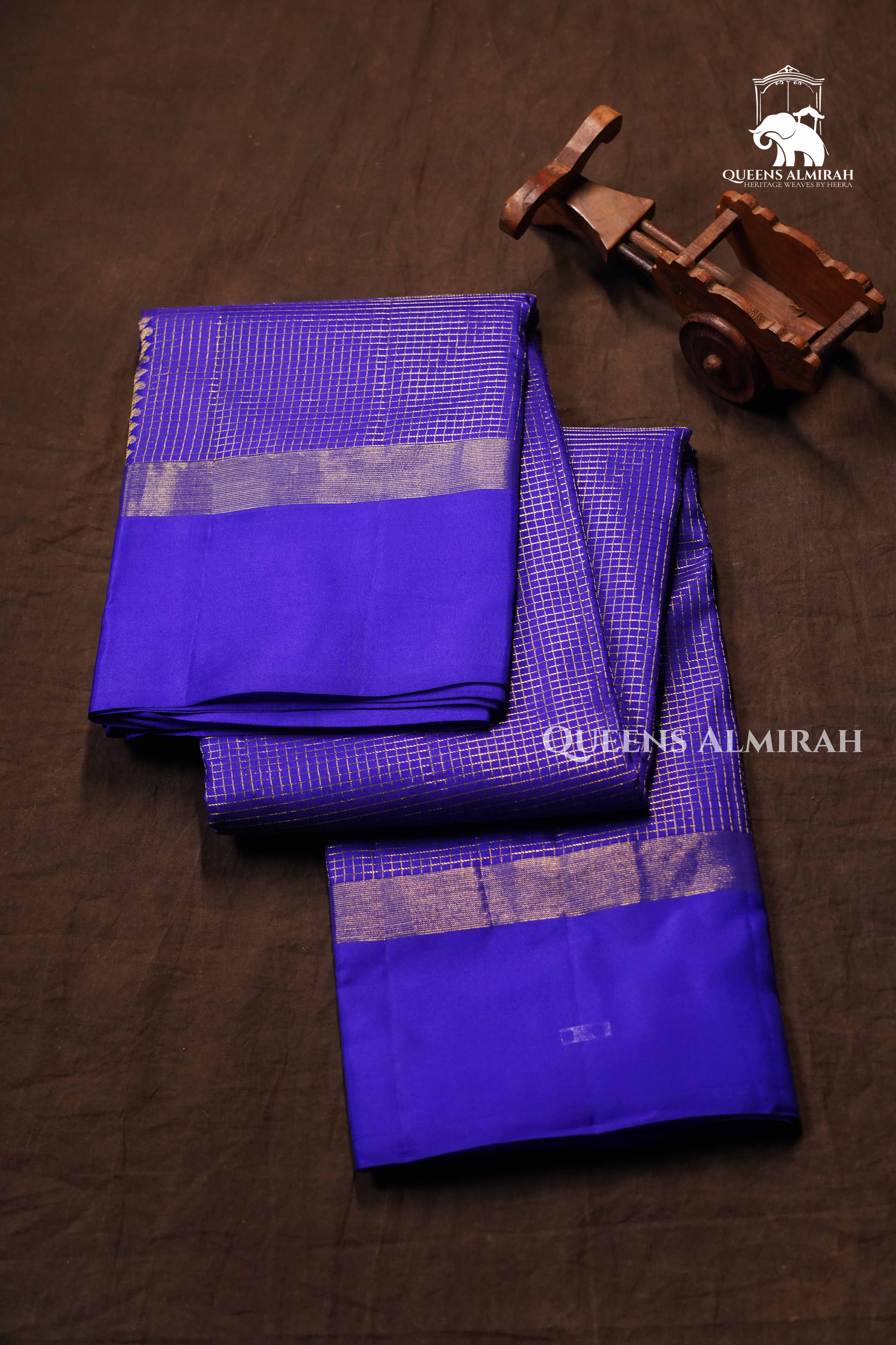 Violet Blue Pure kanchivaram Silk