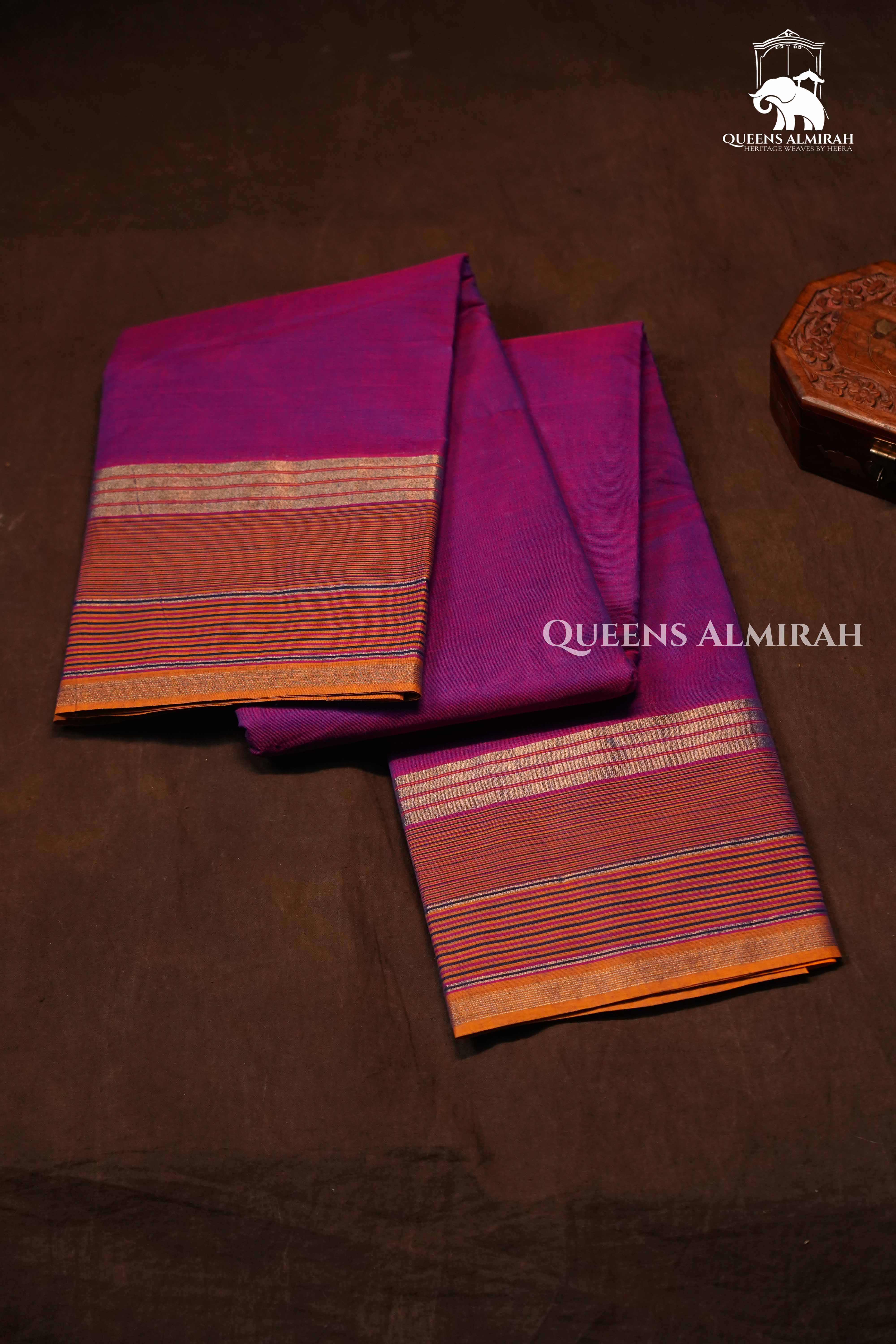 Purple Chettinad Cotton Saree