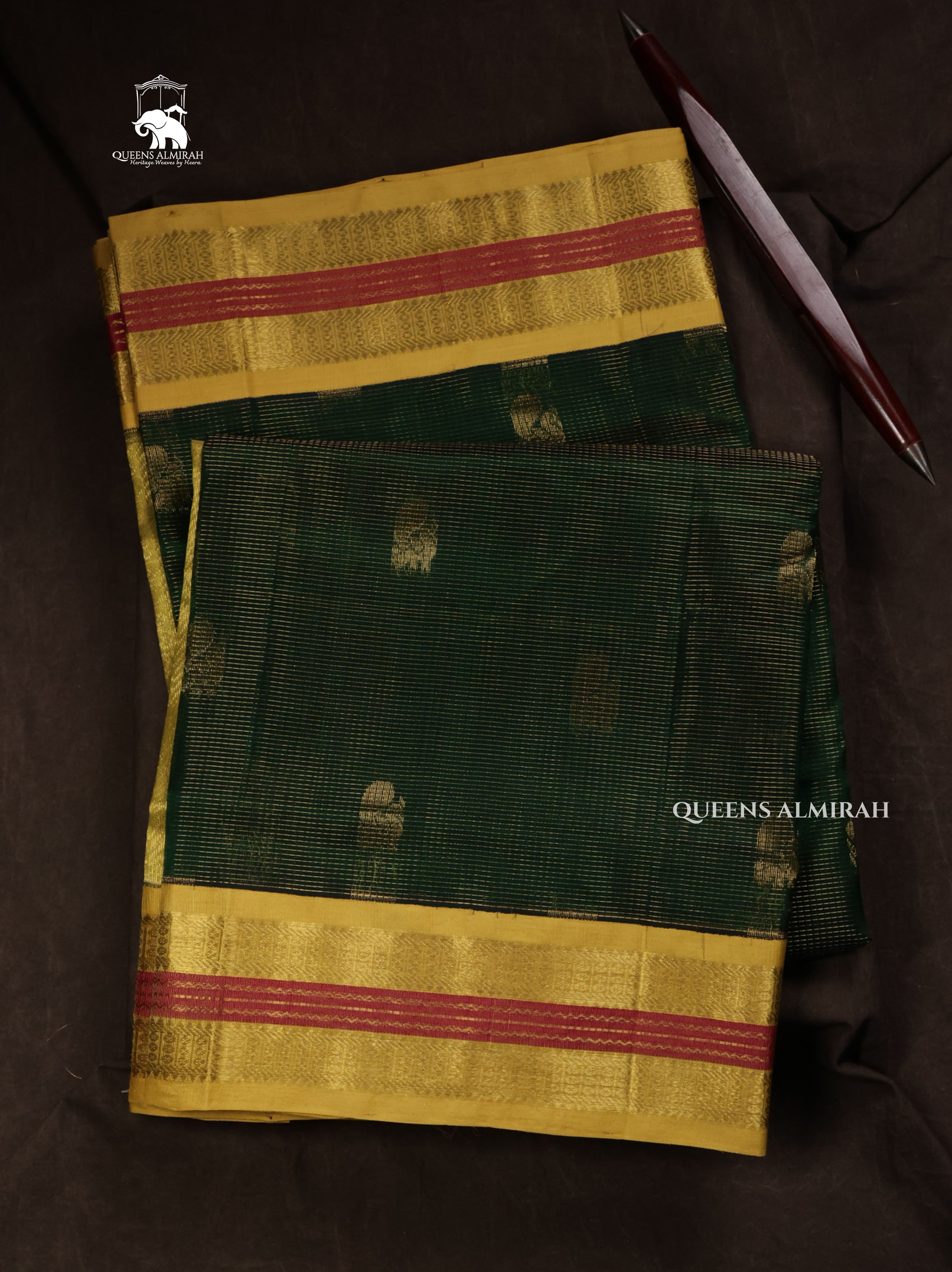 Green With Yellow Pure Silk Cotton Saree