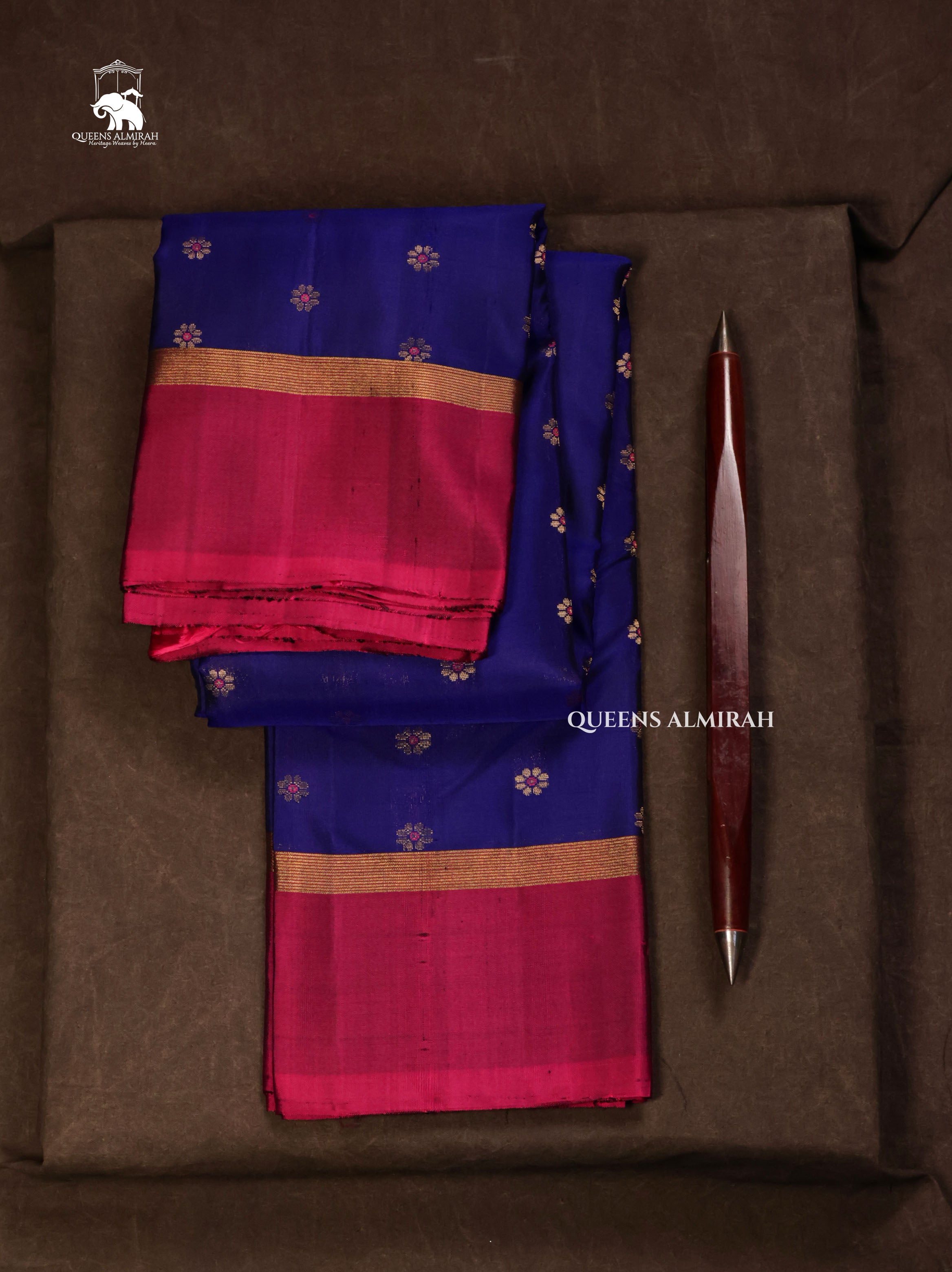 Blue With Purple Pure Kanchivaram Silk Saree
