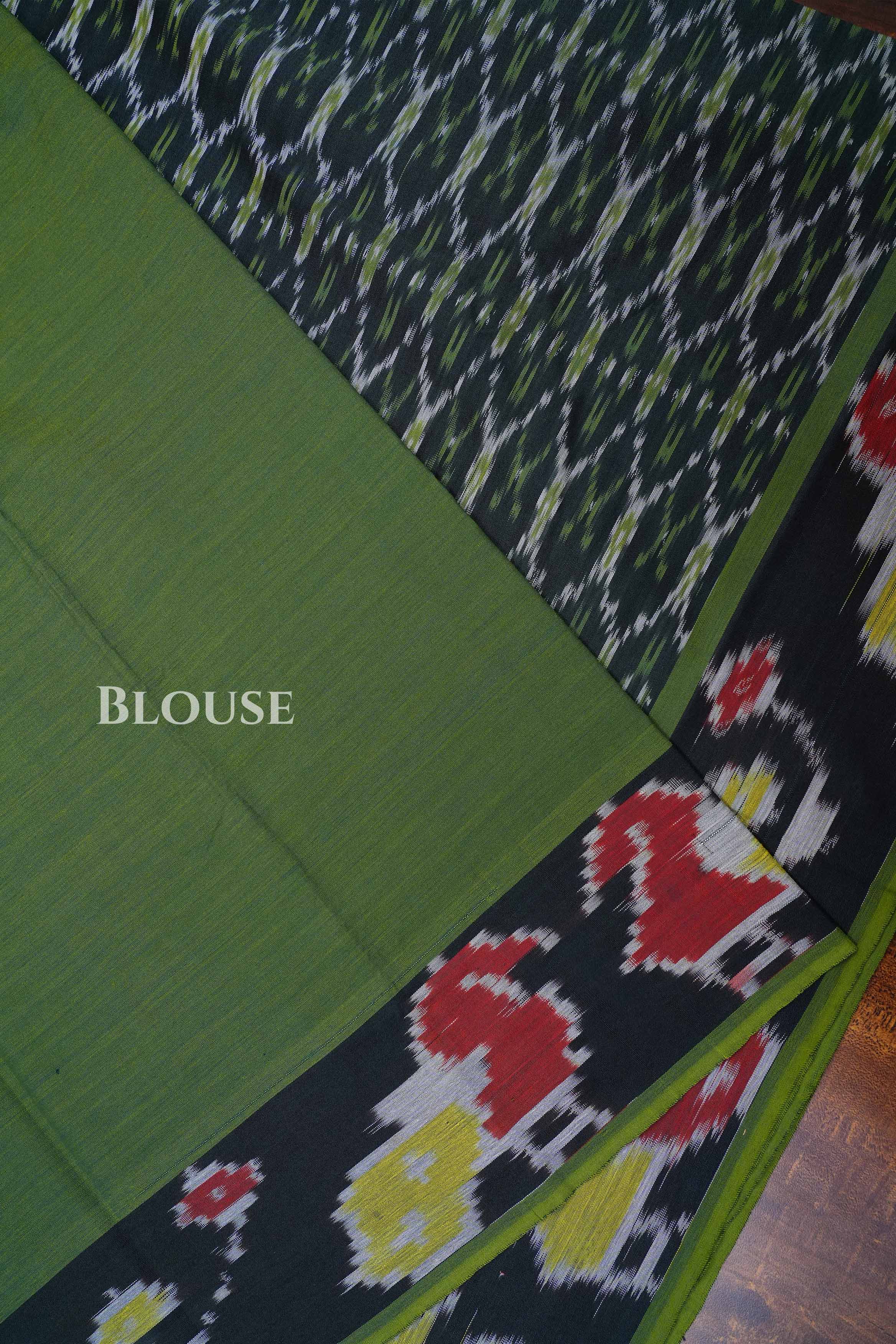 Dark Green Budget Silk Cotton Saree