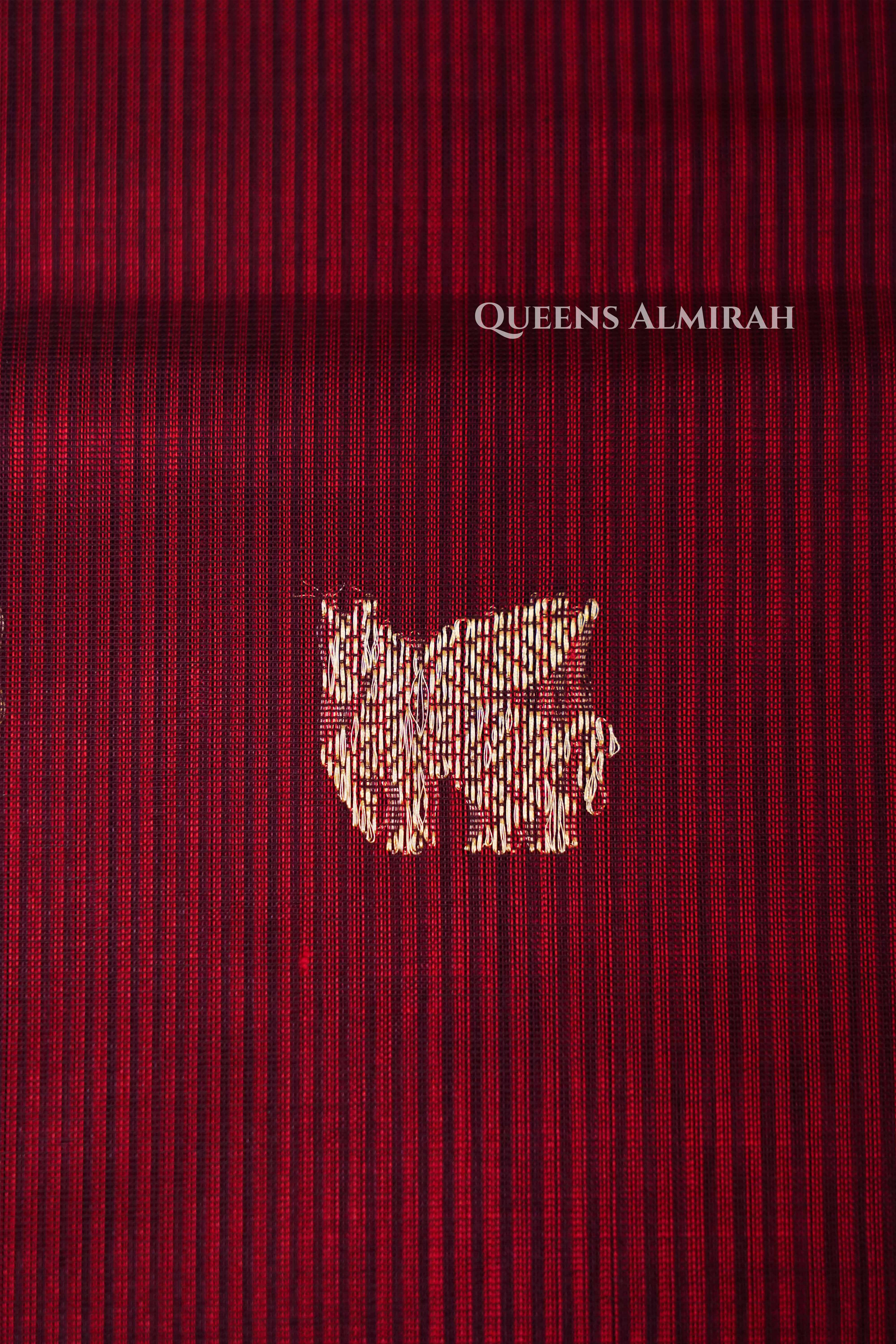 Maroon Karaikudi Chettinad Silk Cotton Saree