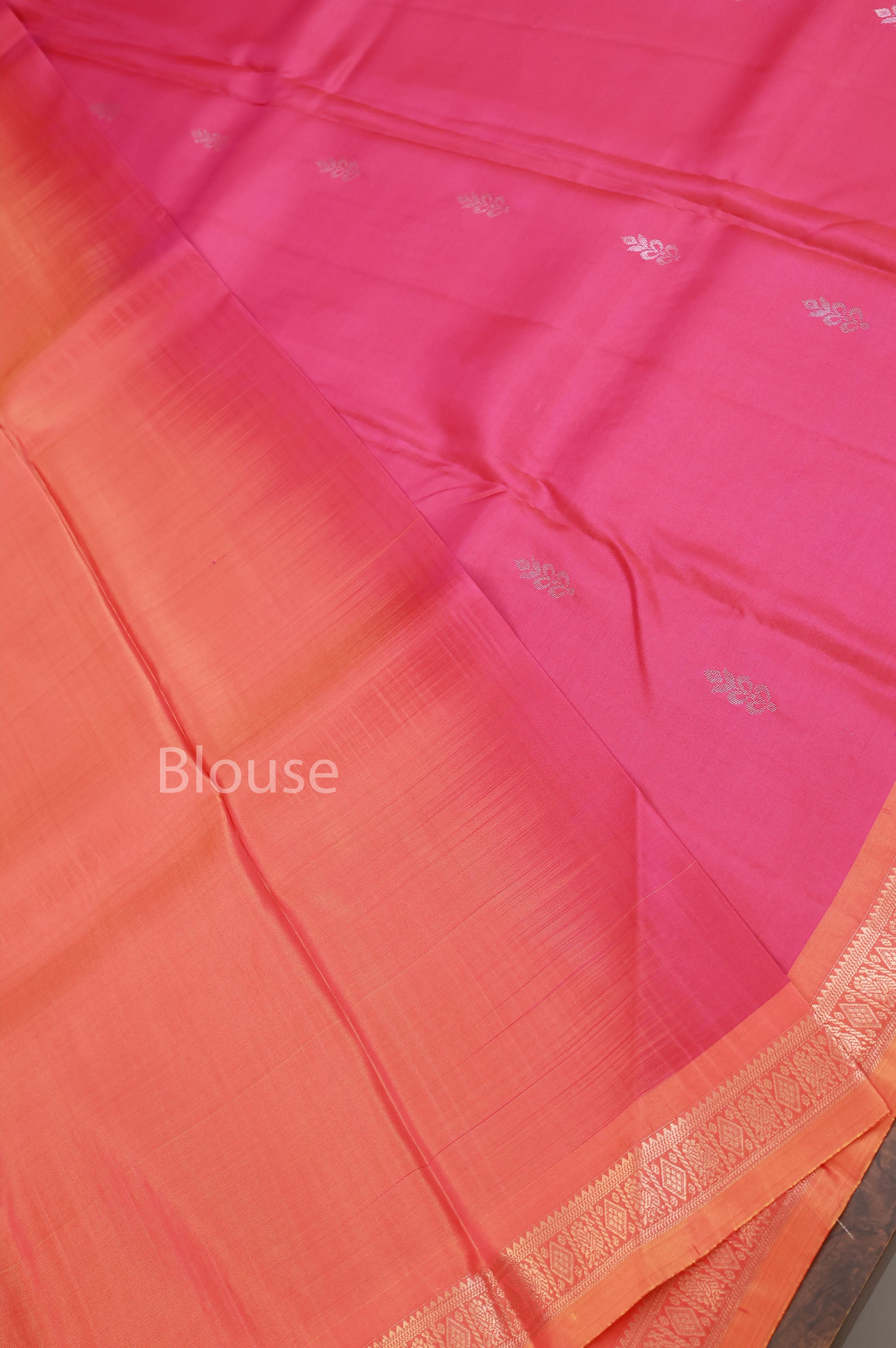 Pink With Orange Budget Kanchivaram Silk Saree
