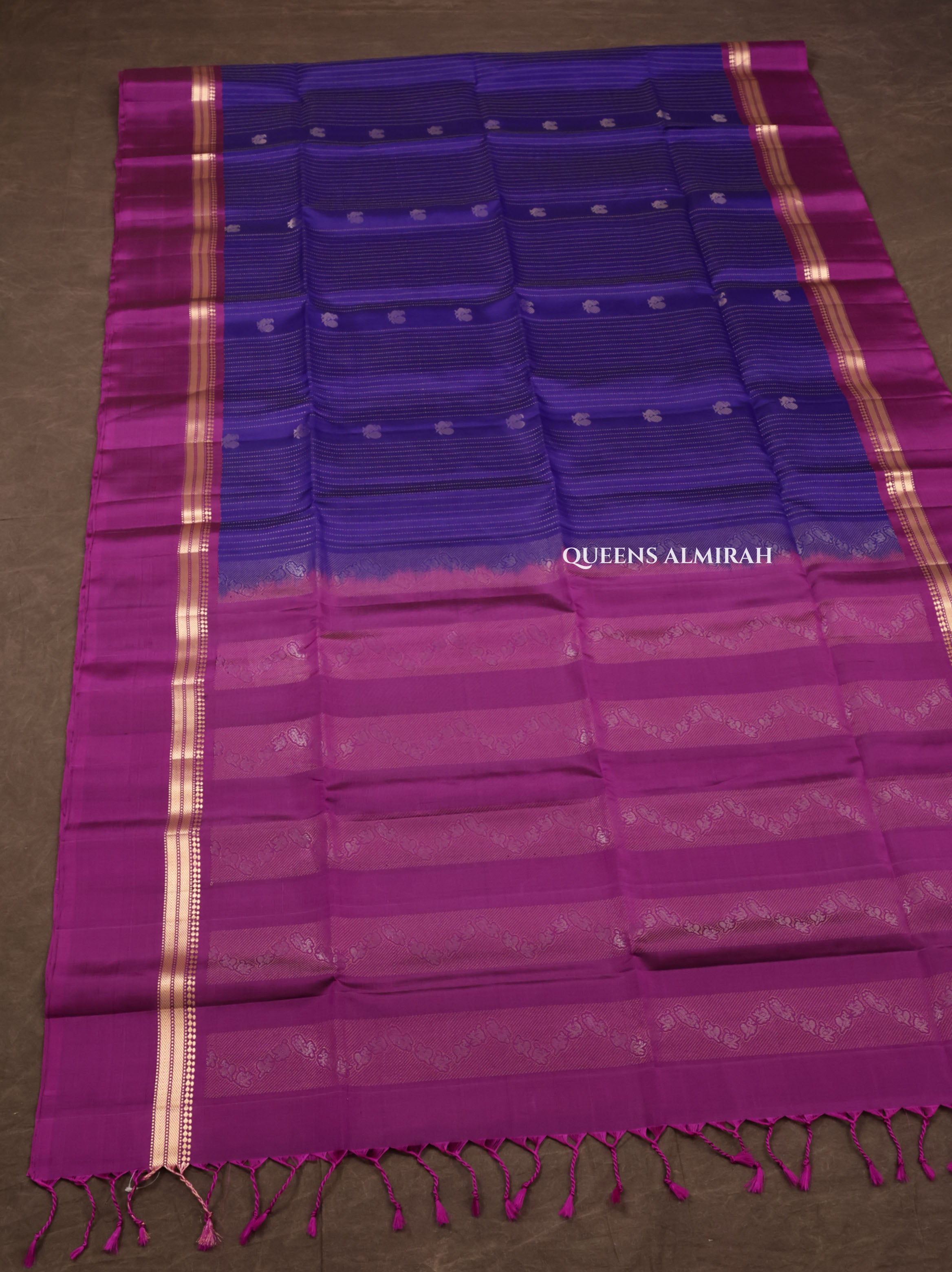 Violet With Purple Pure Soft Silk Saree