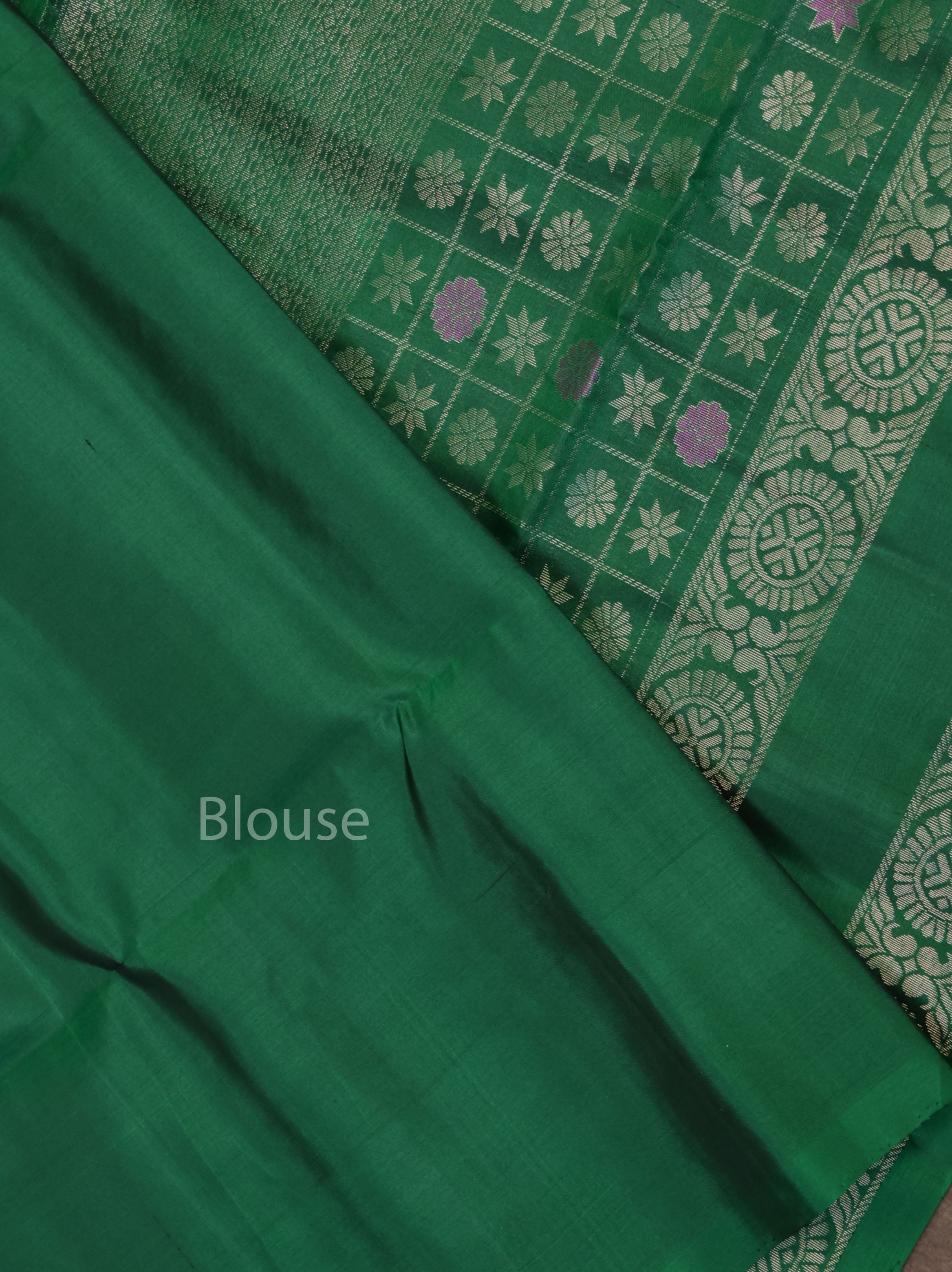 Green Athangudi Inspired Pure Soft Silk Saree