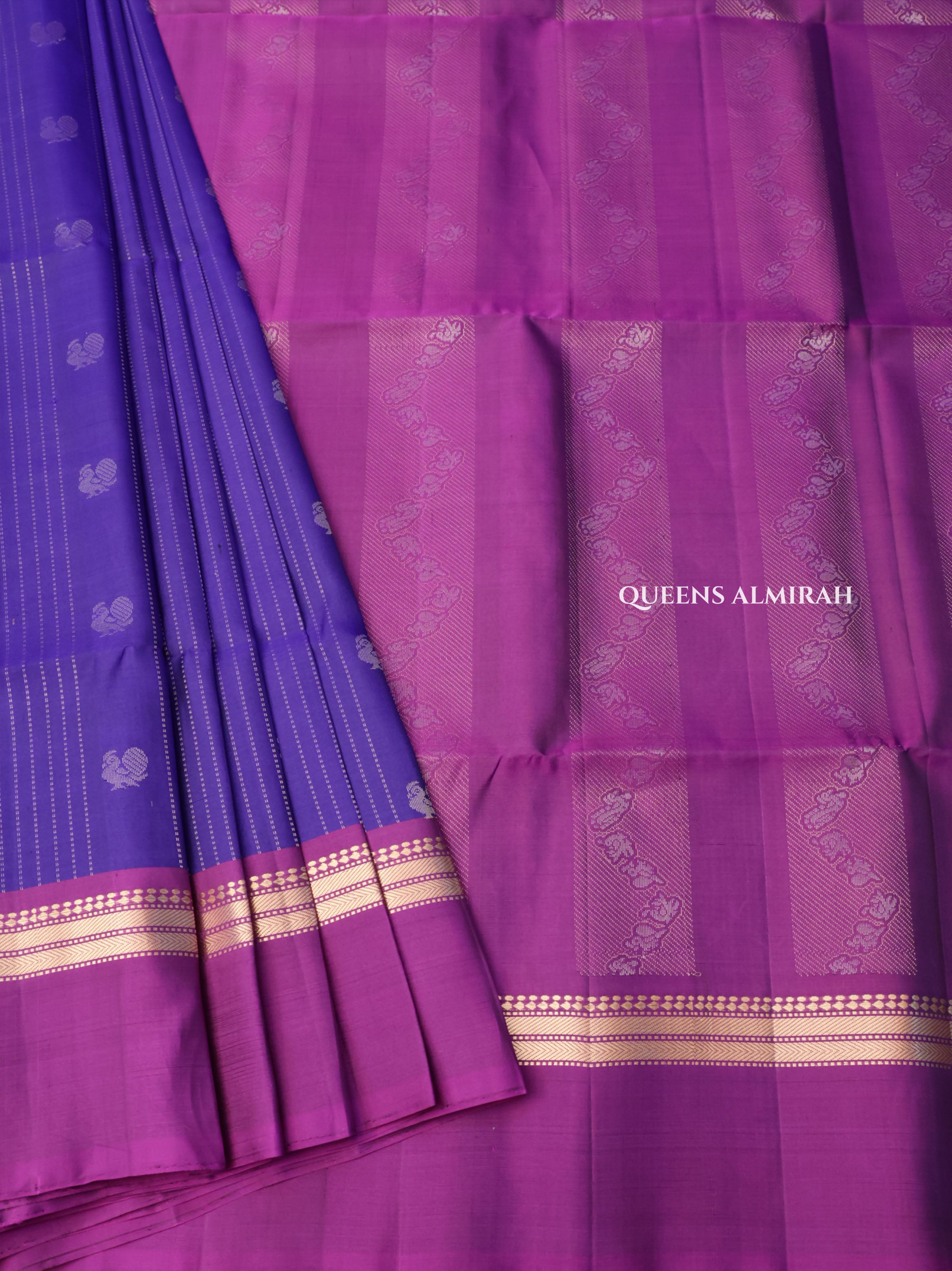 Violet With Purple Pure Soft Silk Saree