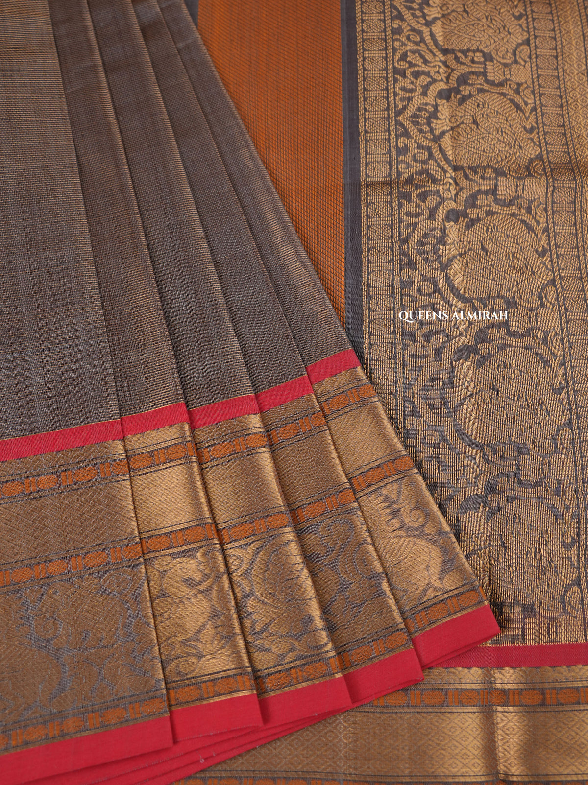 Grey Vairaooosi Chettinad Silk Cotton Saree