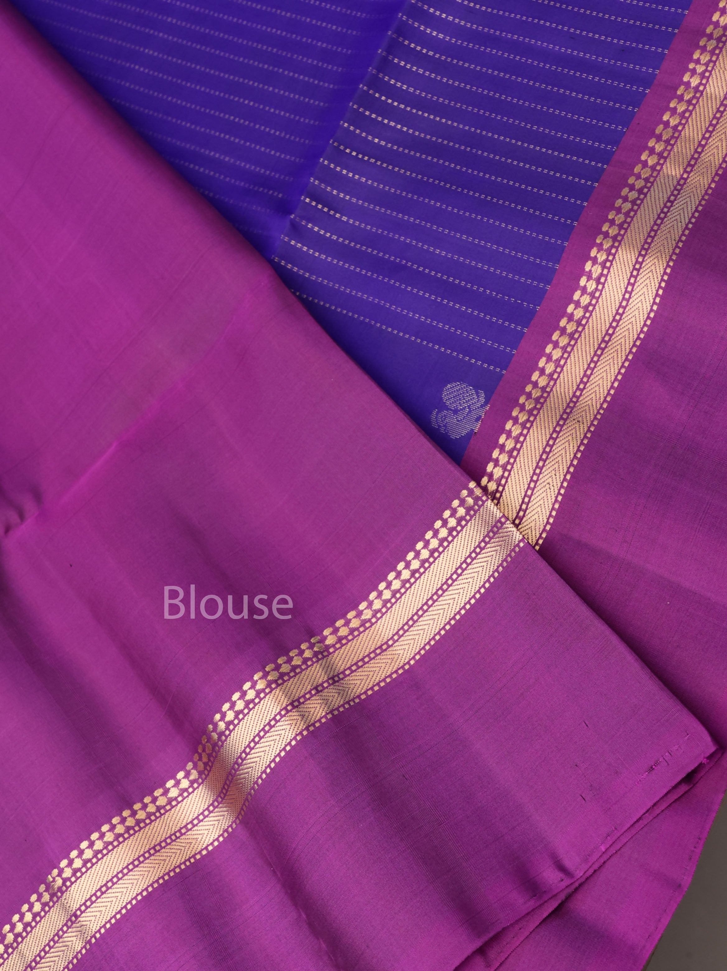 Violet With Purple Pure Soft Silk Saree