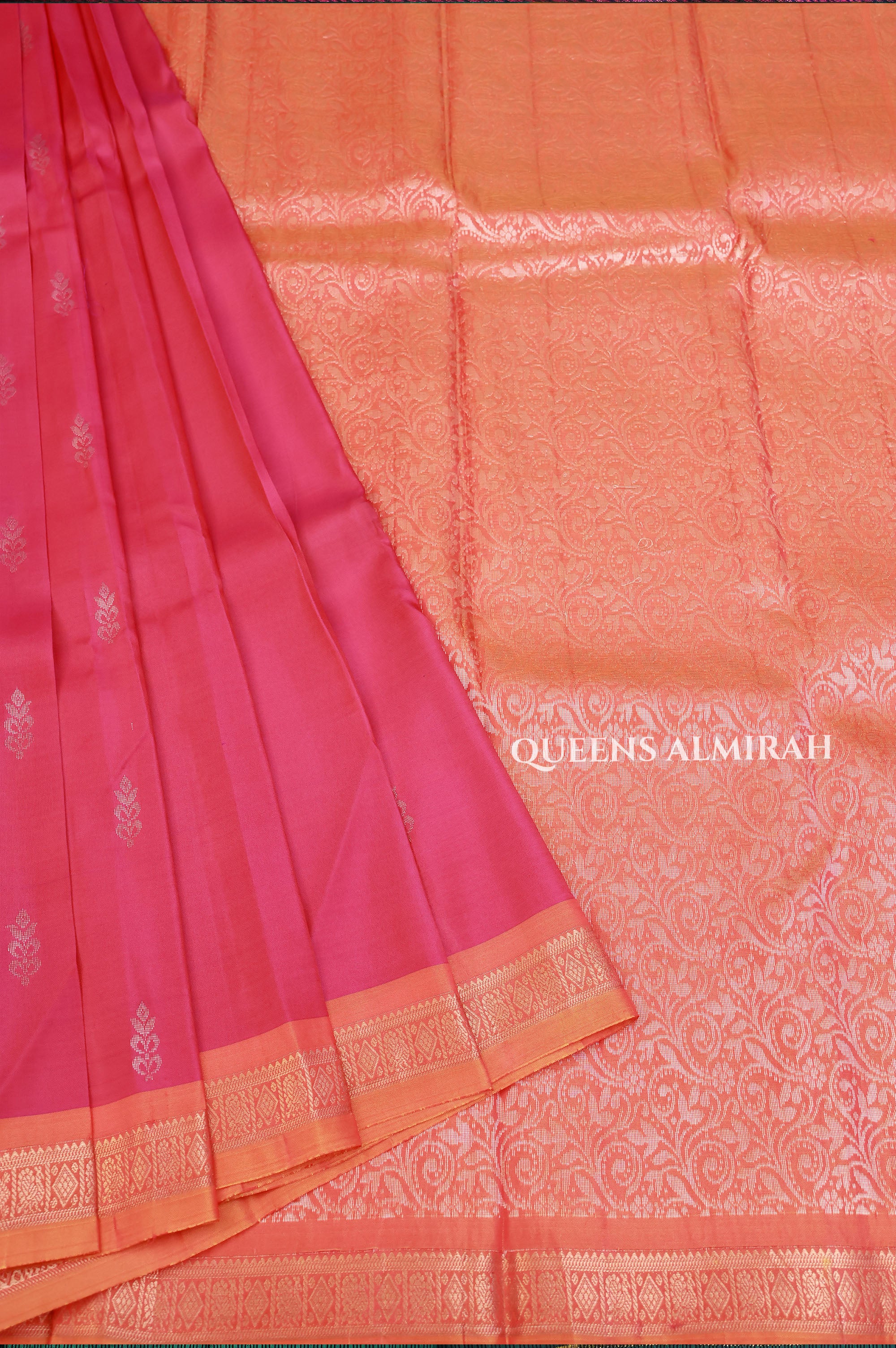 Pink With Orange Budget Kanchivaram Silk Saree
