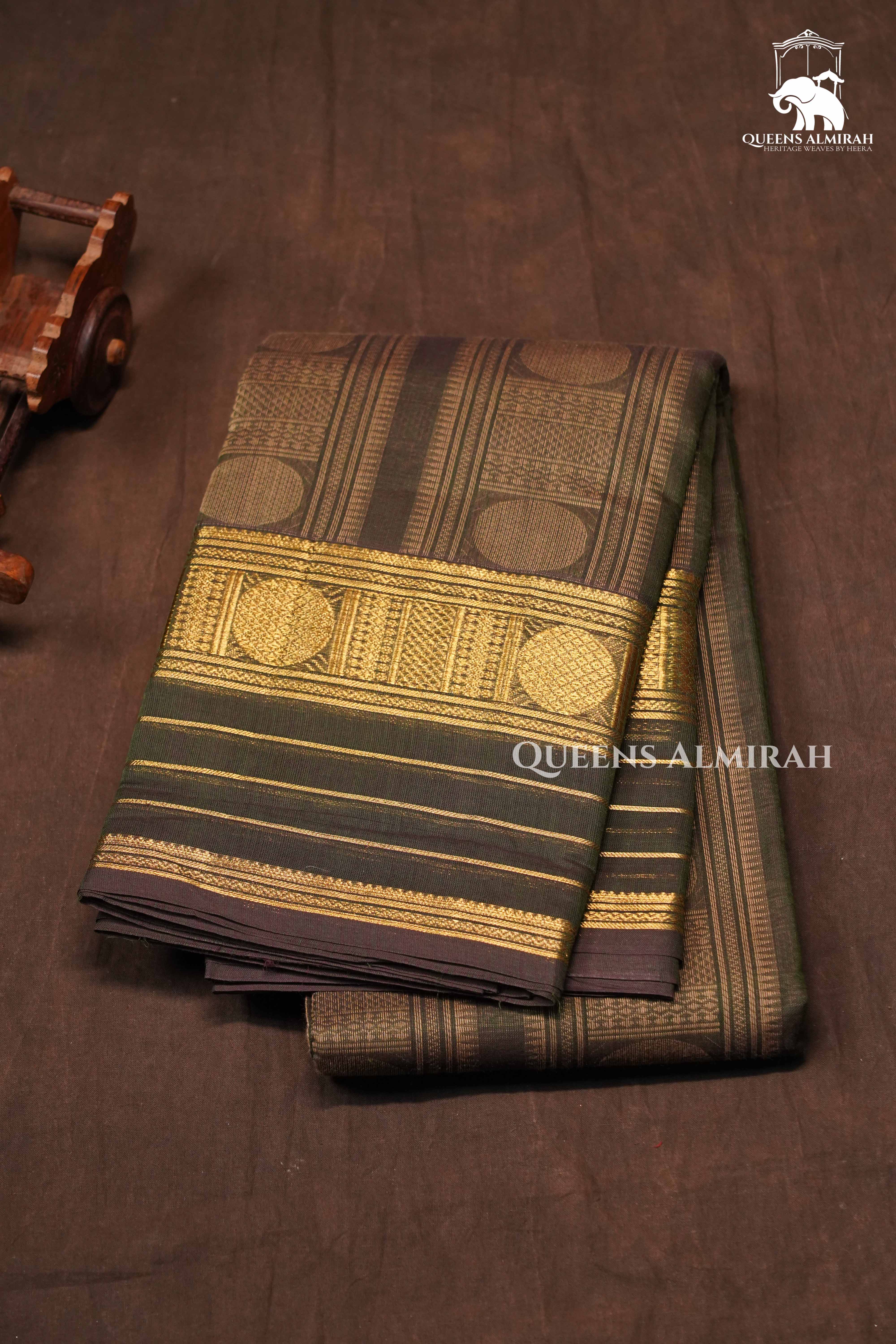 Pale Brown Chettinad Cotton Saree