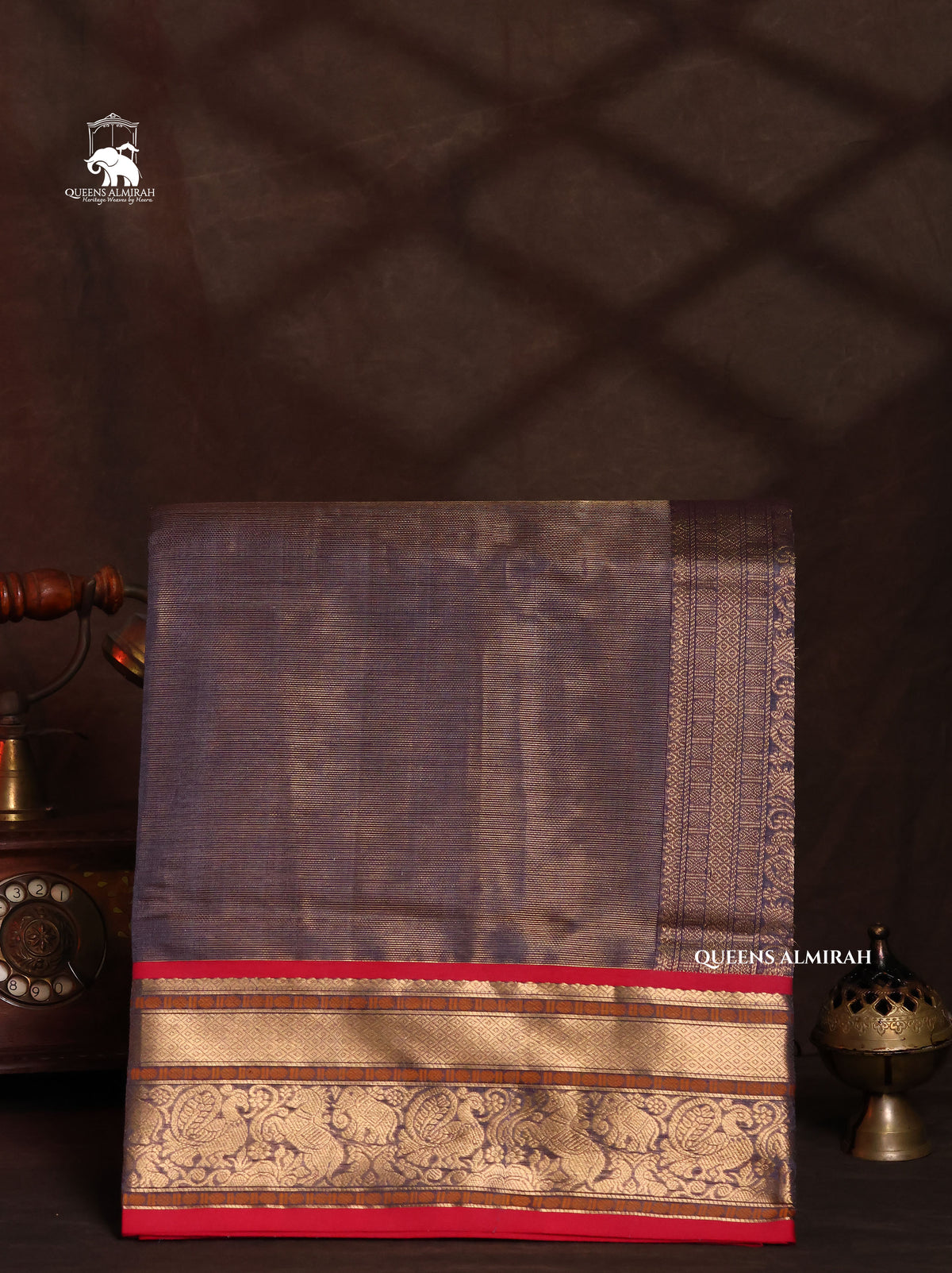 Grey Vairaooosi Chettinad Silk Cotton Saree