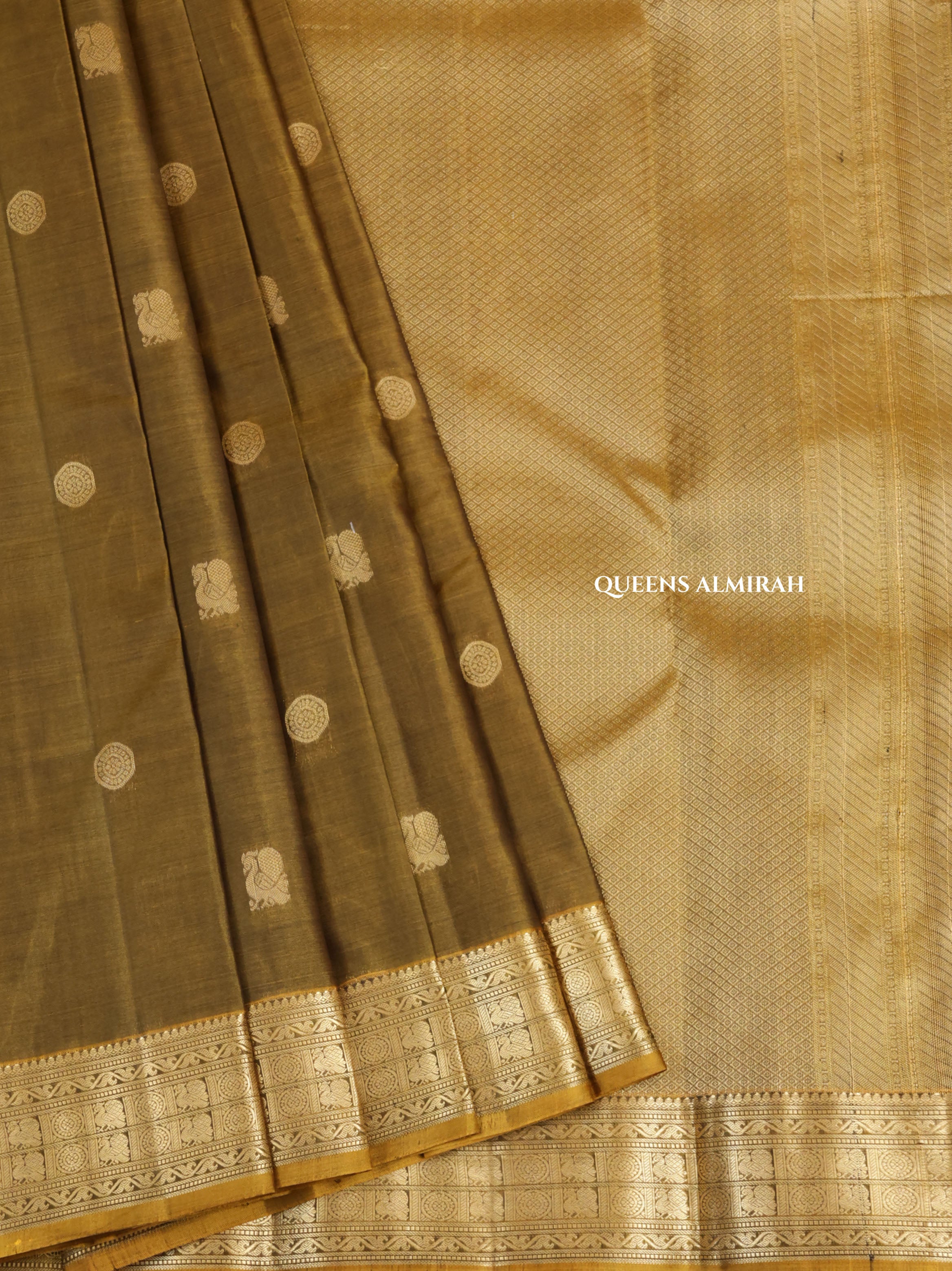Mehandi Green Pure Kanchivaram Silk Saree