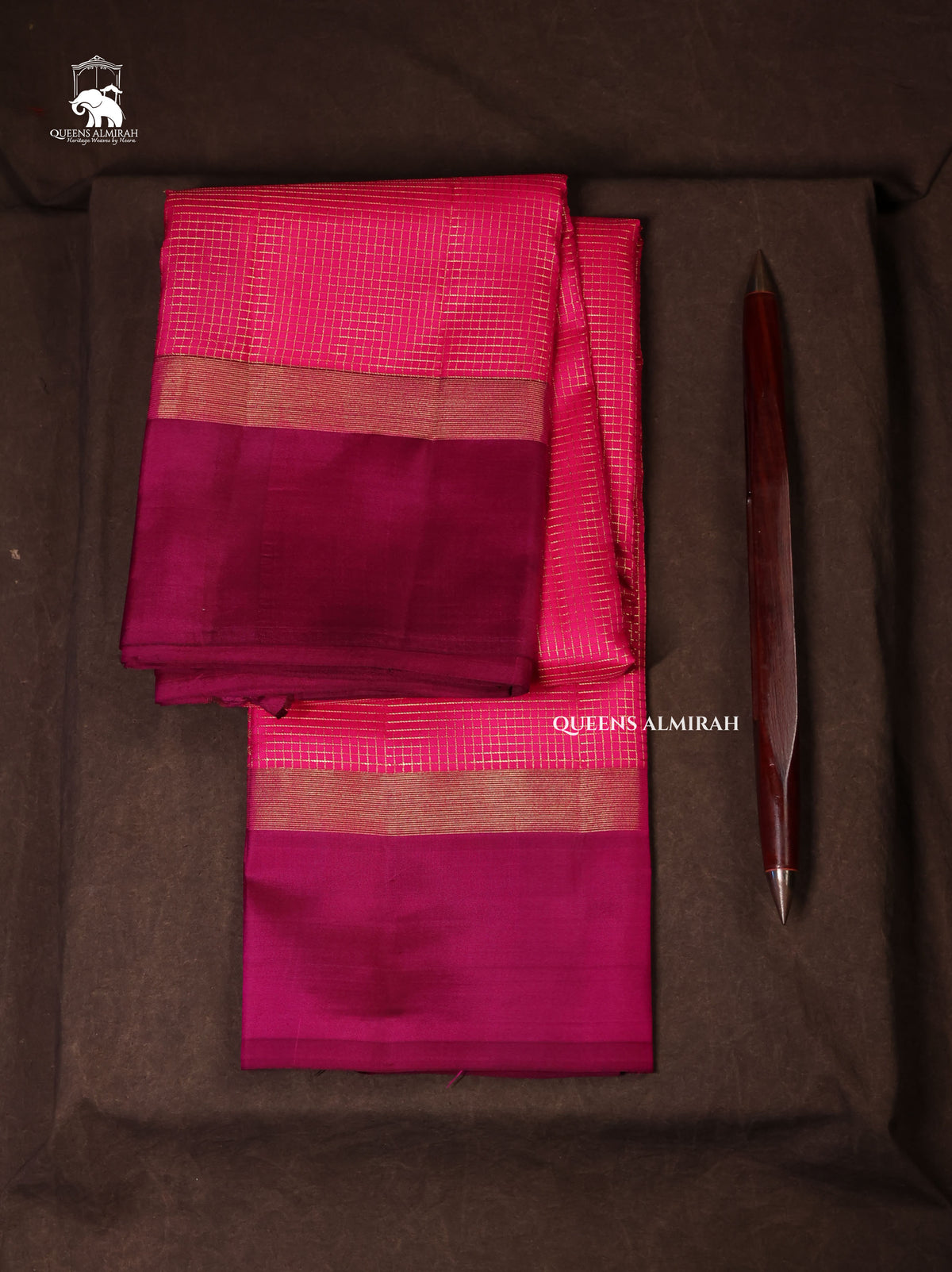 Pink With Purple Kanchivaram Silk Saree