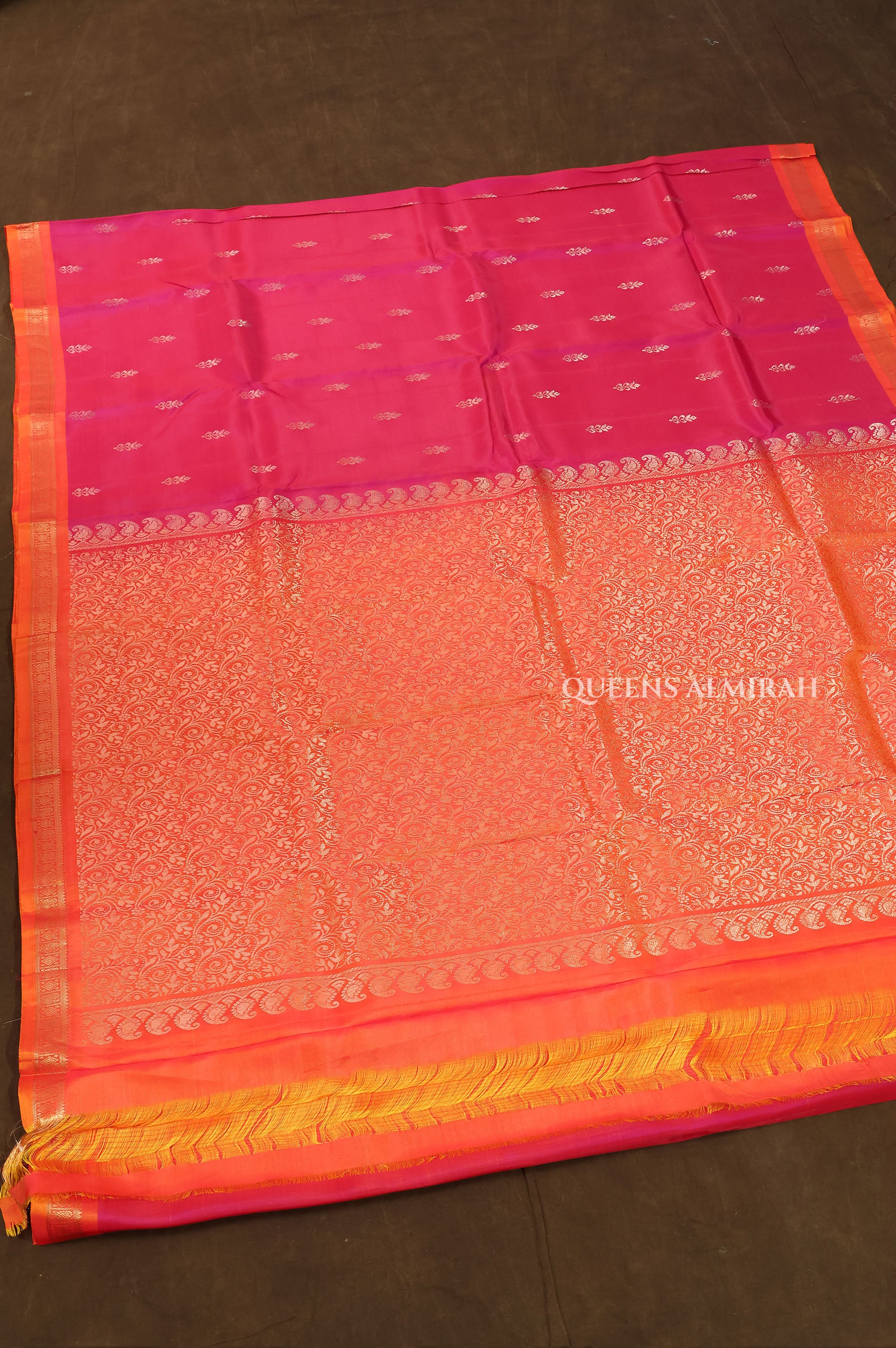 Pink With Orange Budget Kanchivaram Silk Saree