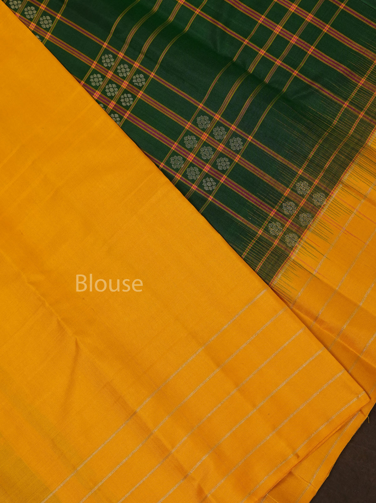 Green With Yellow Pure Kanchivaram Silk Saree