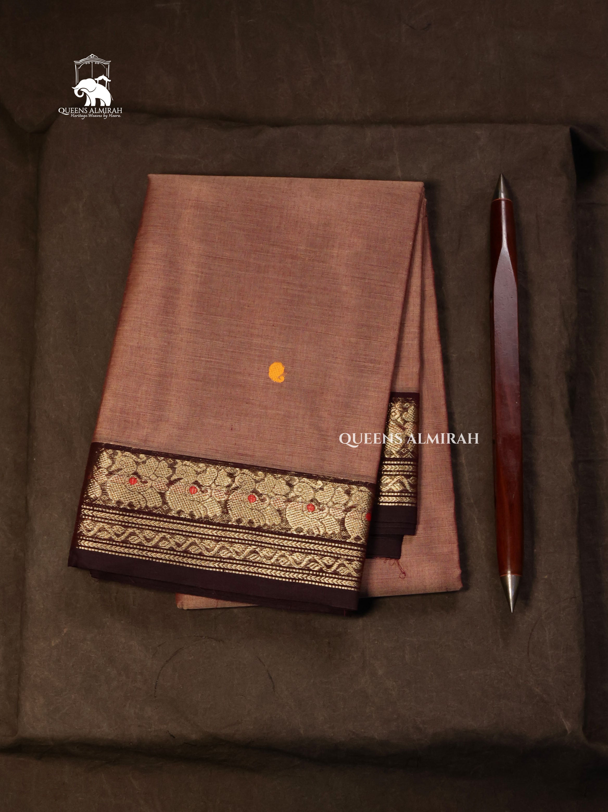 Light Brown Kanchi Cotton Saree
