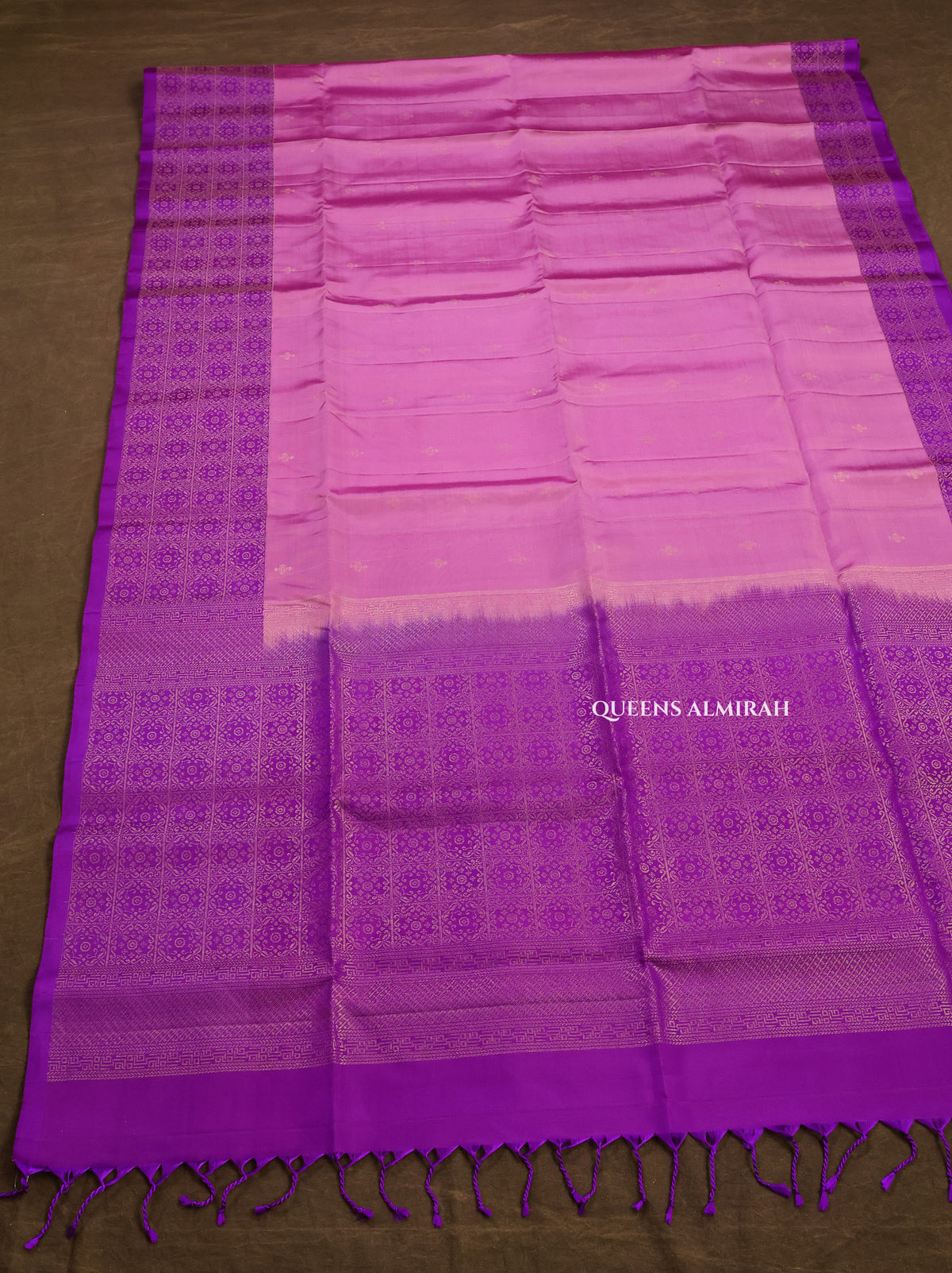 Lavender With Violet Pure Soft Silk Saree