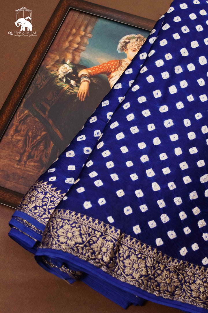 ROYAL BLUE MODAL SILK SAREE 2 - Queens Jewel Emporium