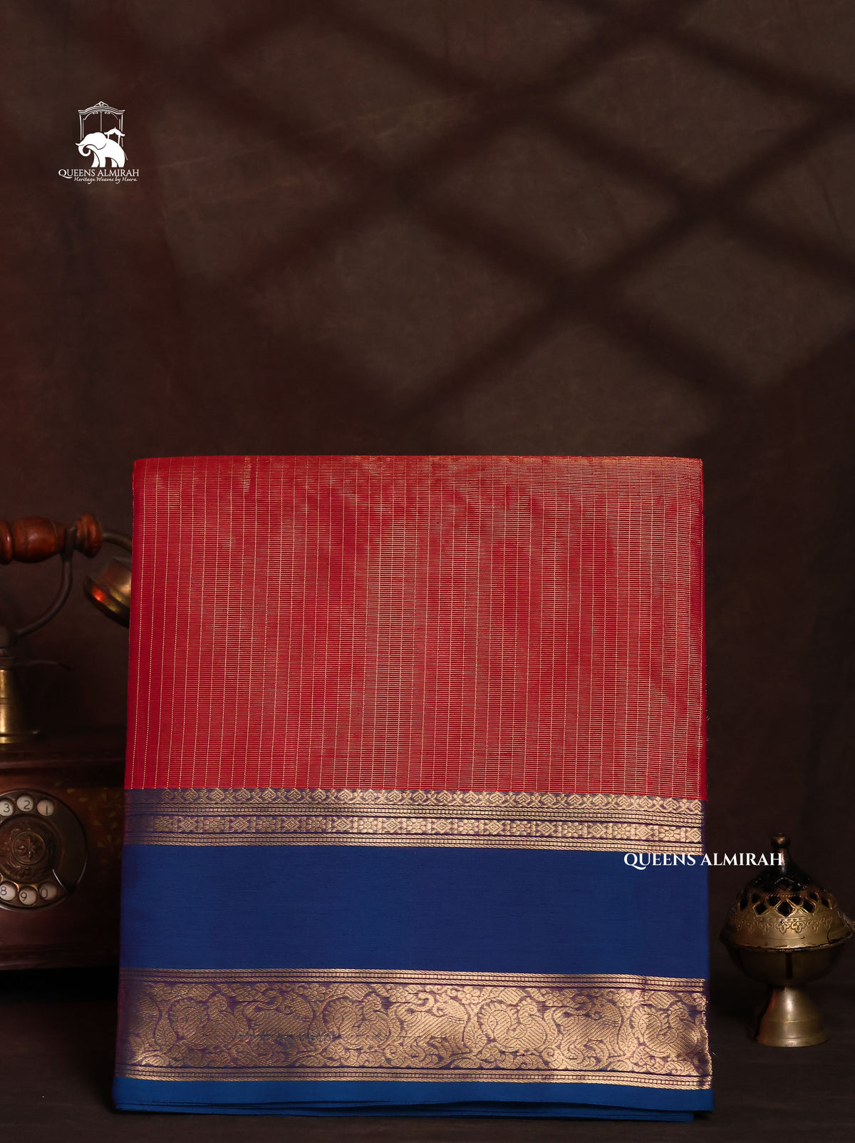 Rani Pink With Peacock Blue Payadi Chettinad Silk Cotton Saree