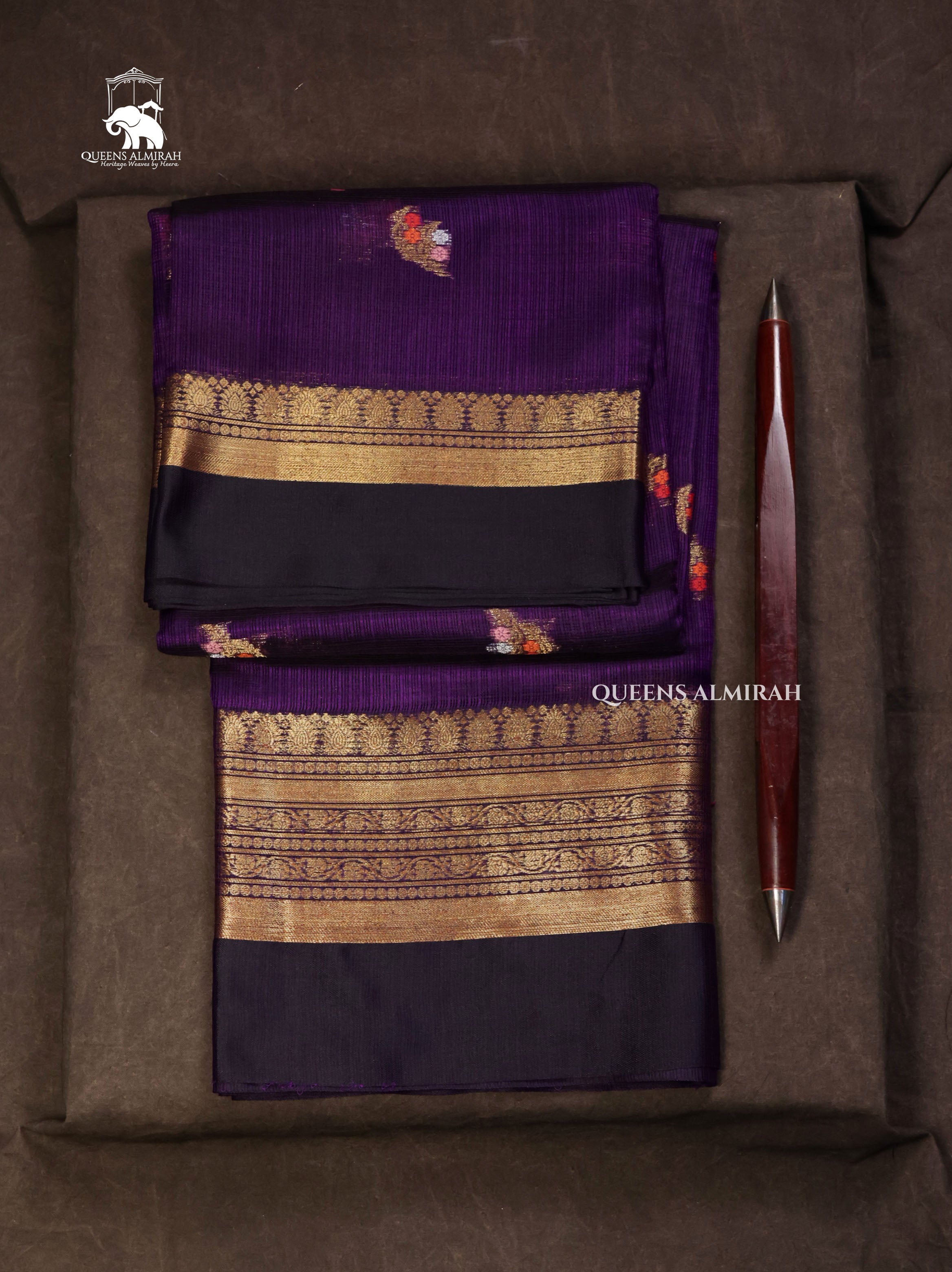 Purple Pure Kota Silk Saree