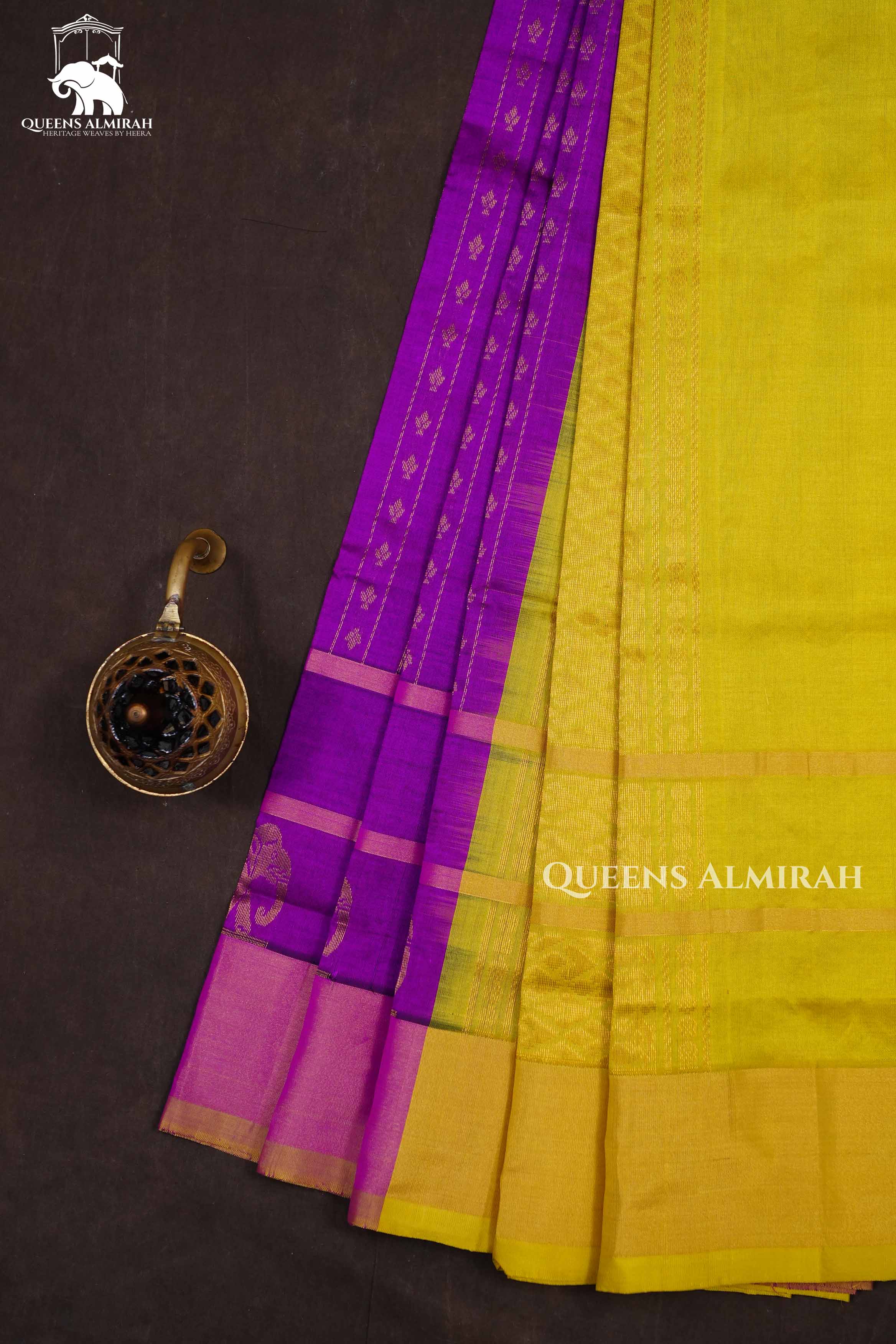 Vadamalli Purple With Yellow Budget Silk Cotton Saree