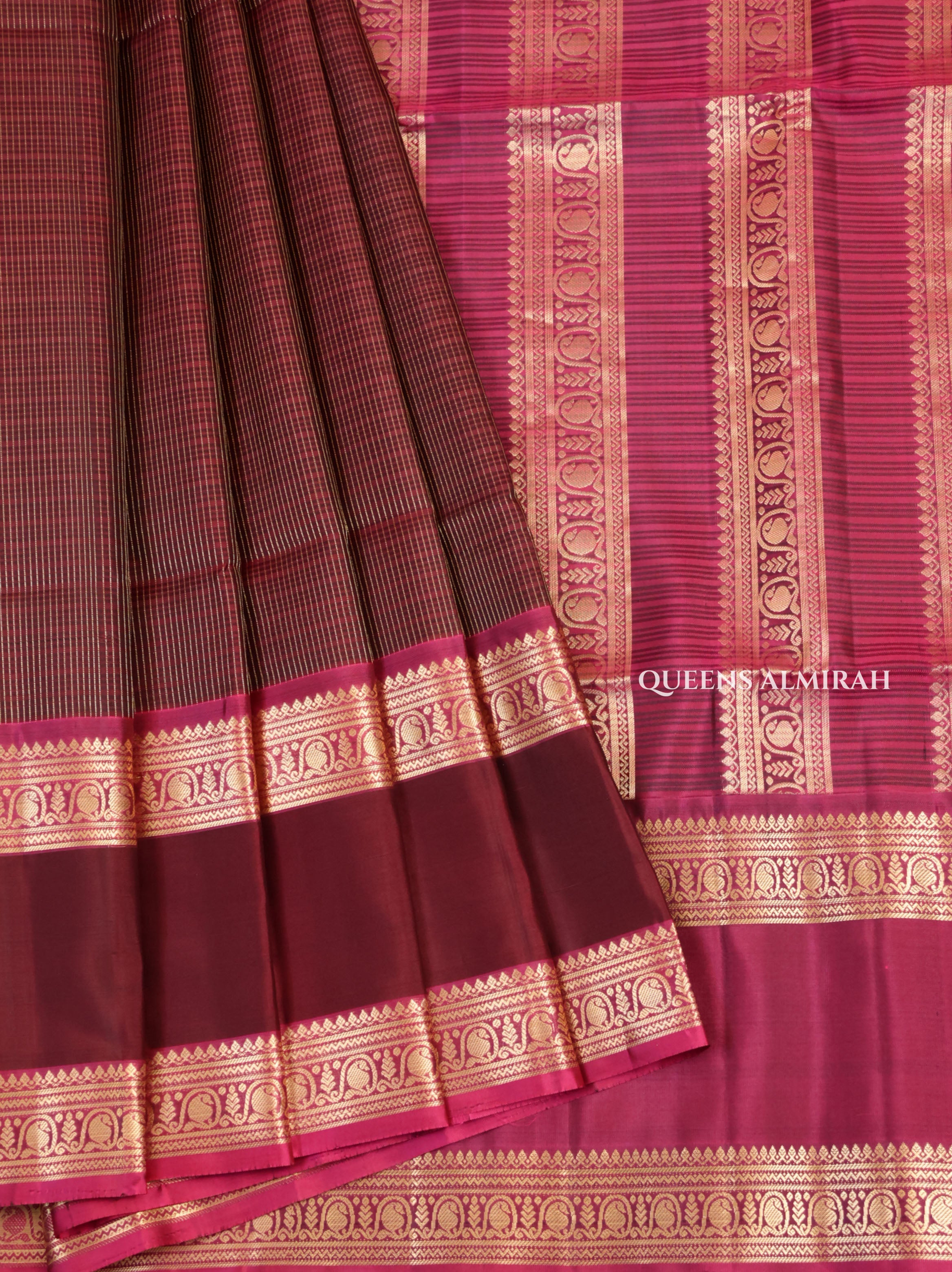 Maroon Payadi Pure Soft Silk Saree