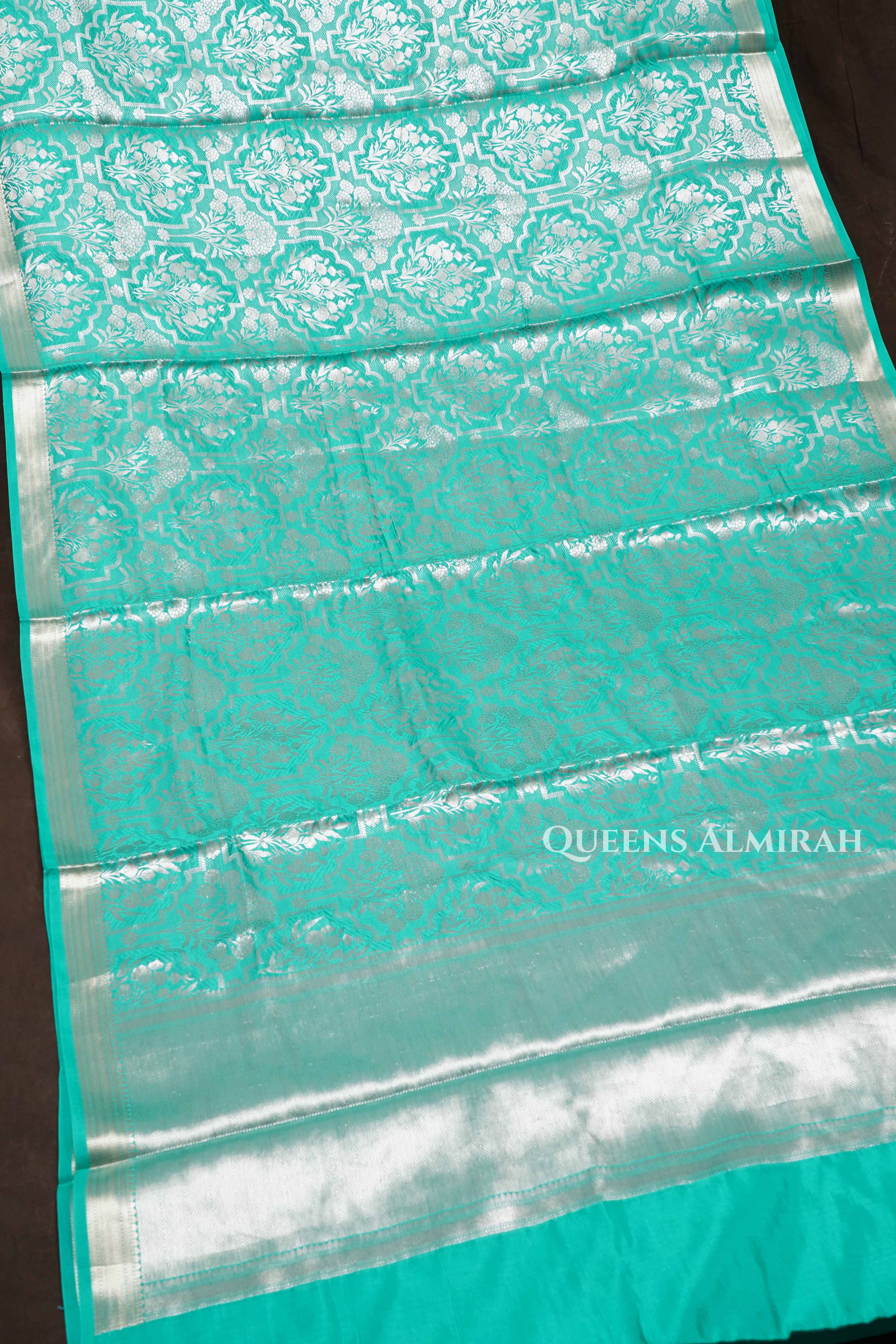 Sea Green Banarasi Silk Saree