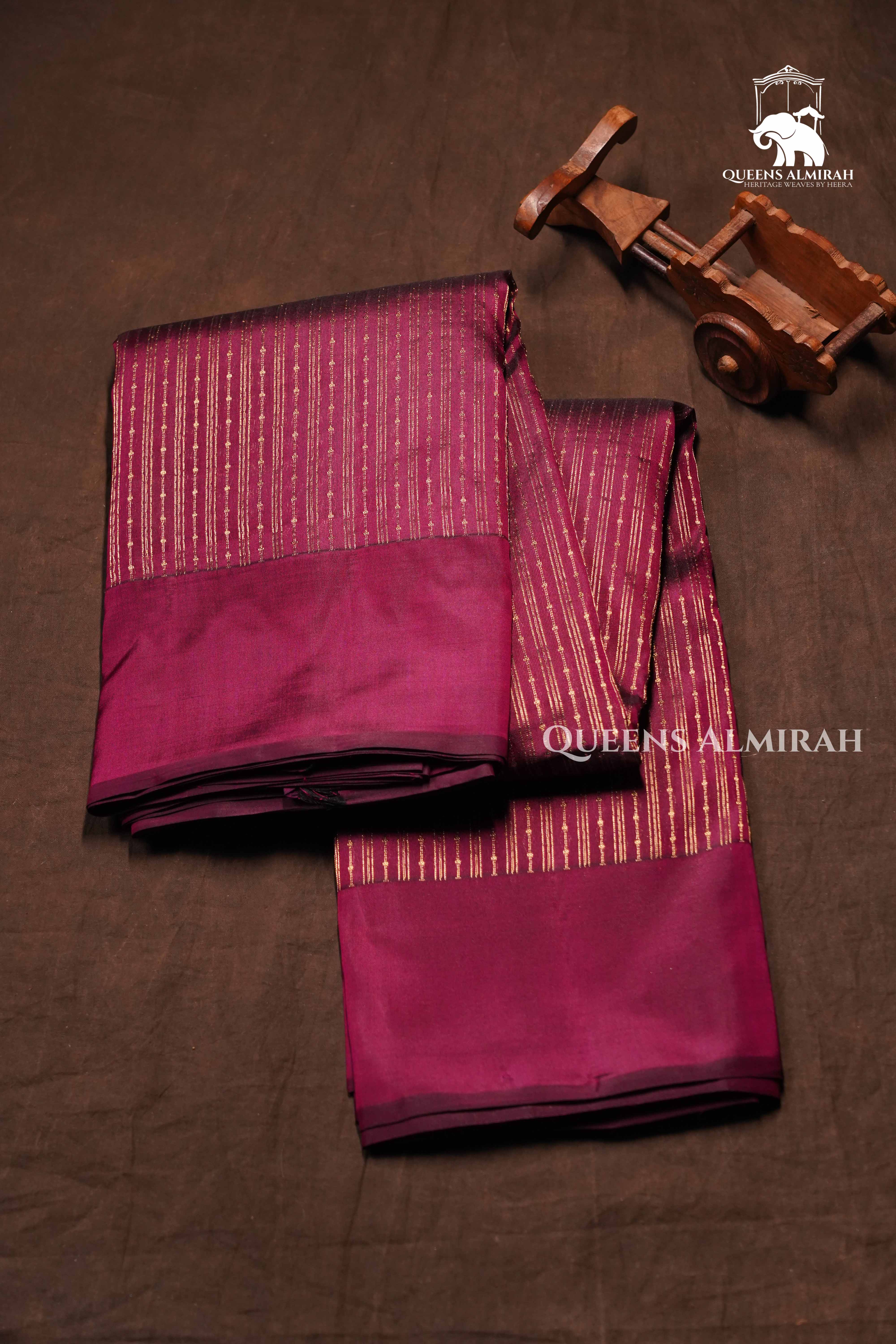 Red Wine Pure kanchivaram Silk Saree