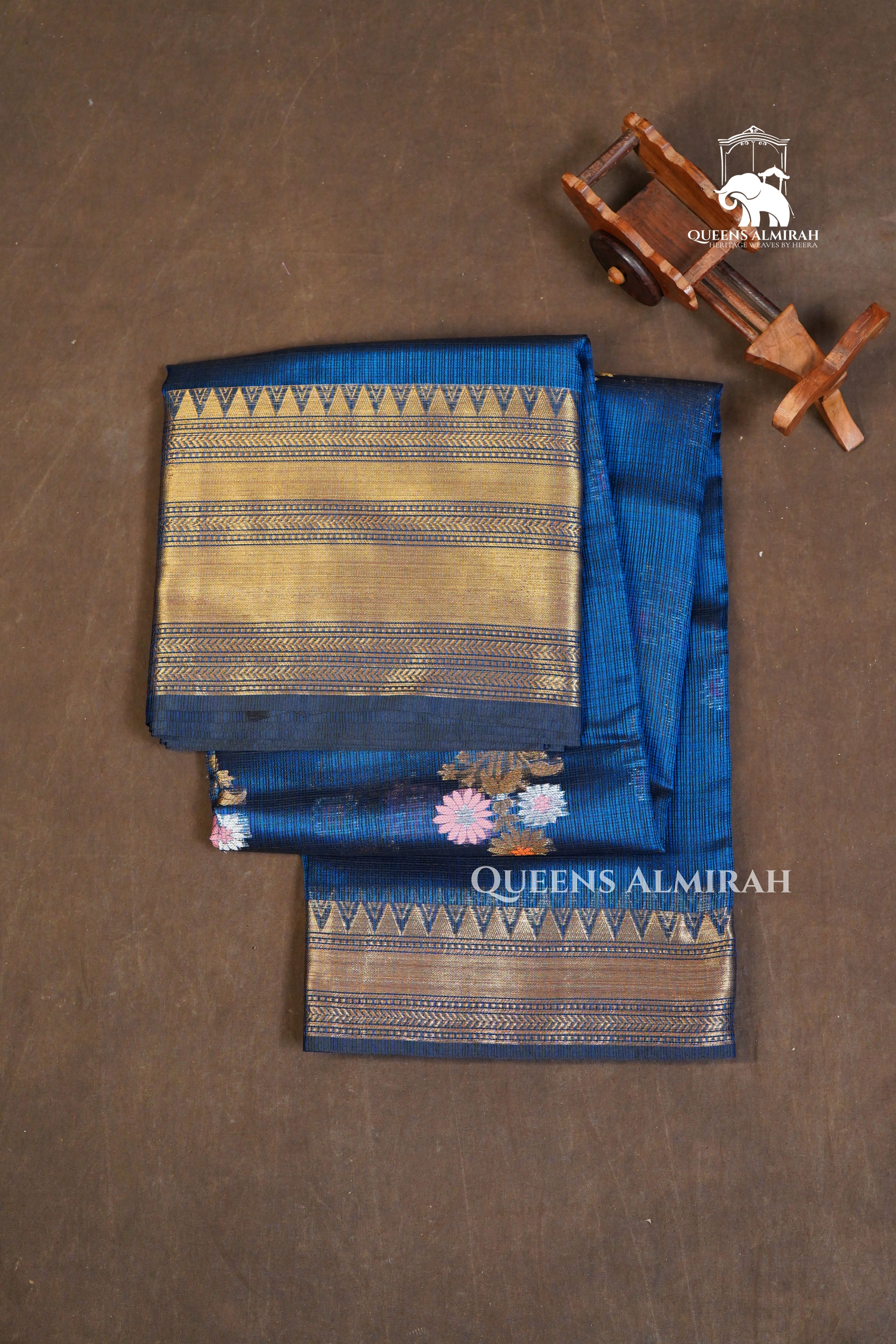 Peacock Blue Pure Kota Silk Saree