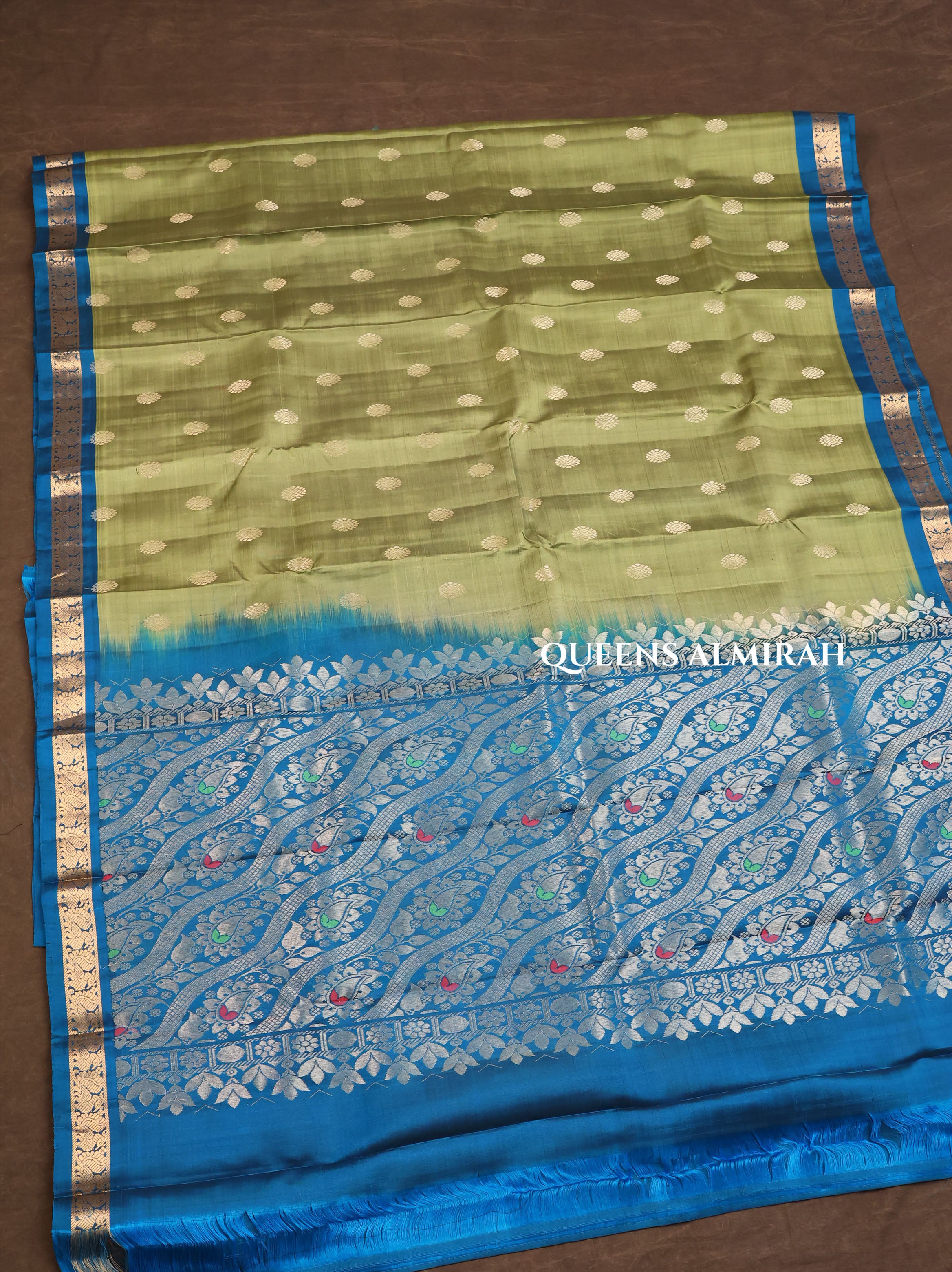 Green With Blue Budget Kanchivaram Silk Saree