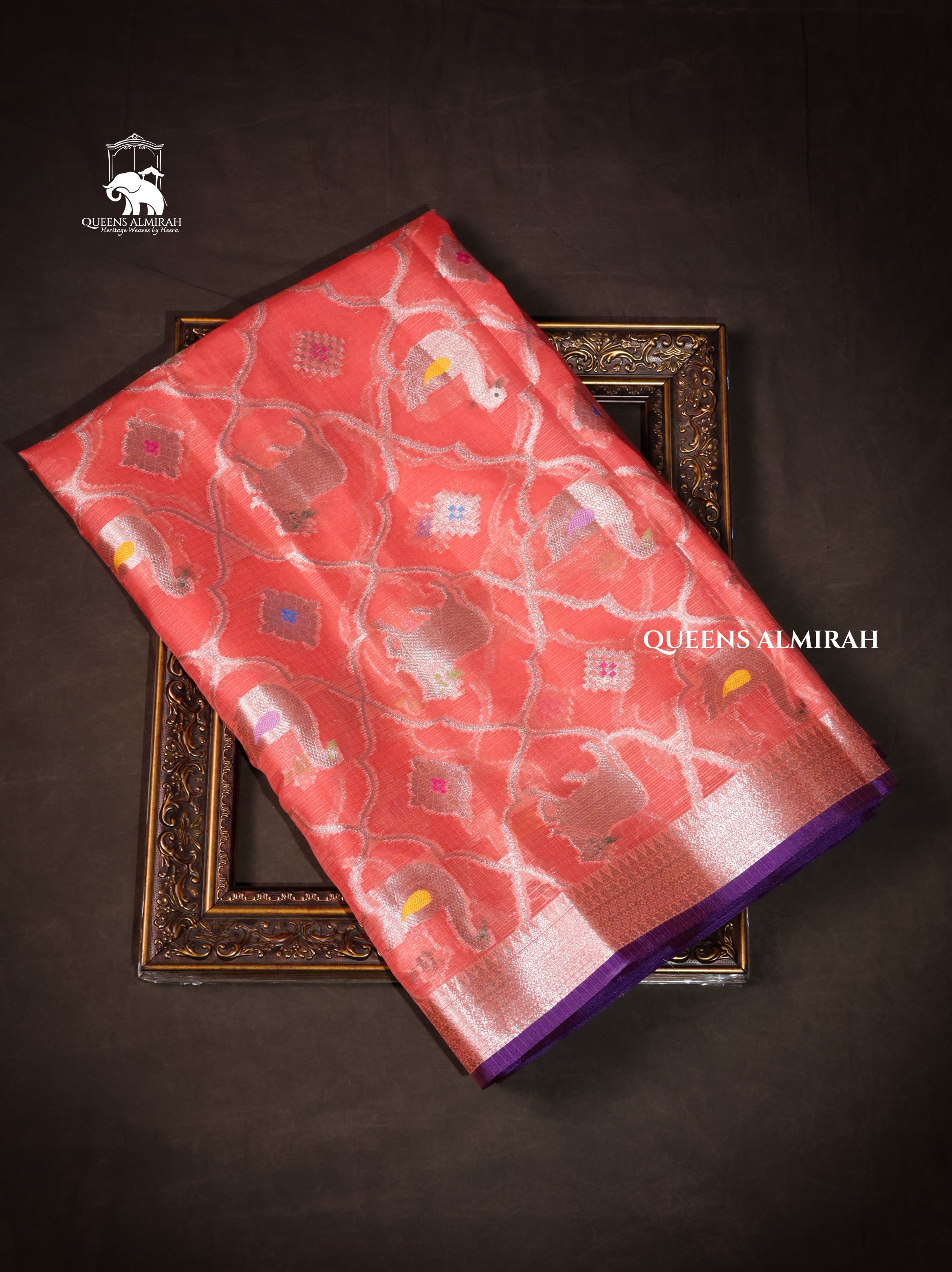 Pastel Orange Semi Kota Silk Cotton Saree