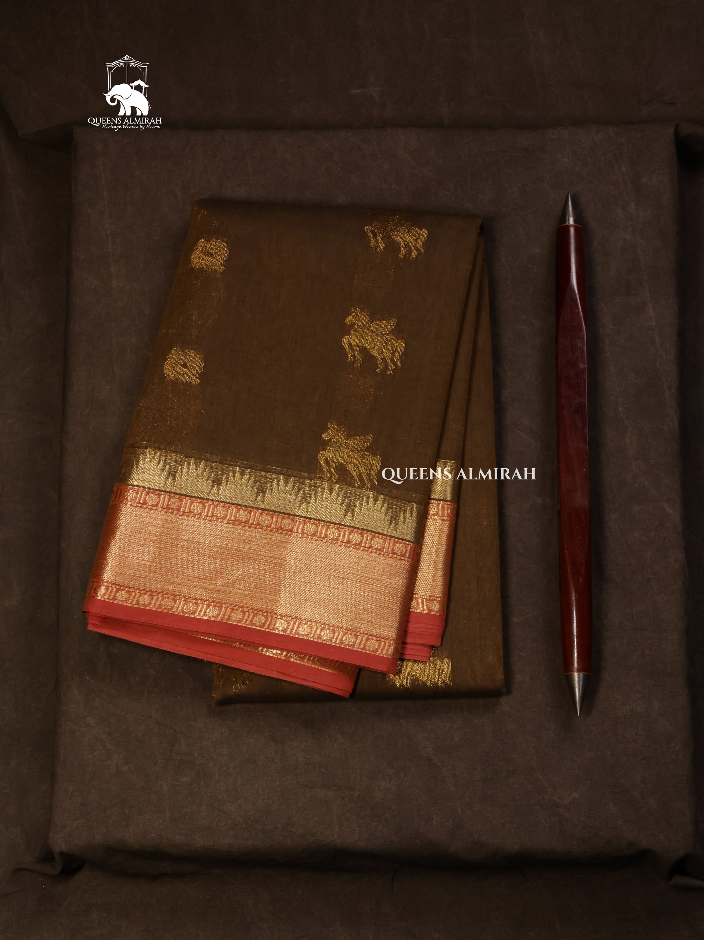 Brown Kanchi Cotton Saree