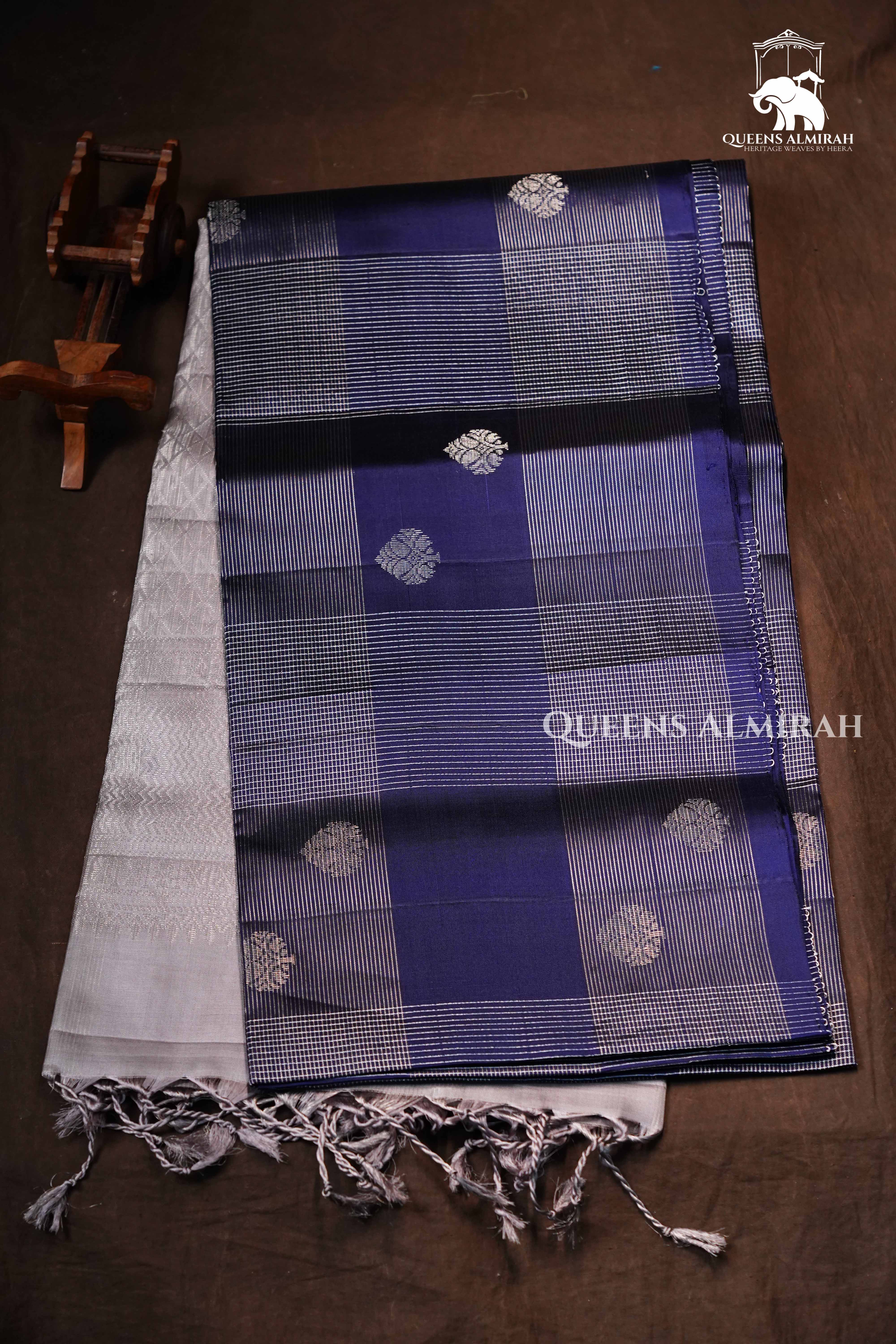 Royal Blue Pure Soft Silk Saree