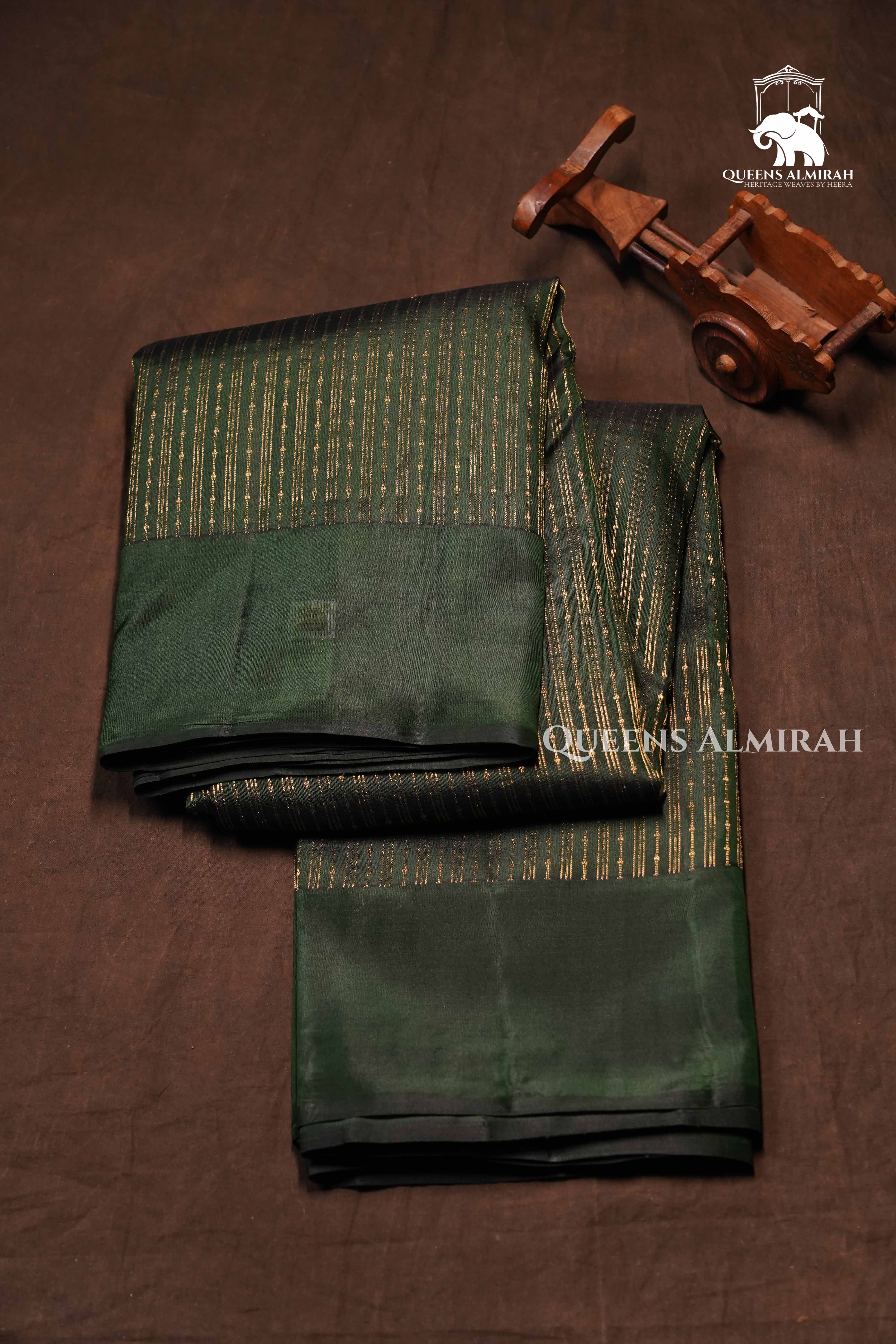 Dark Green Pure kanchivaram Silk Saree