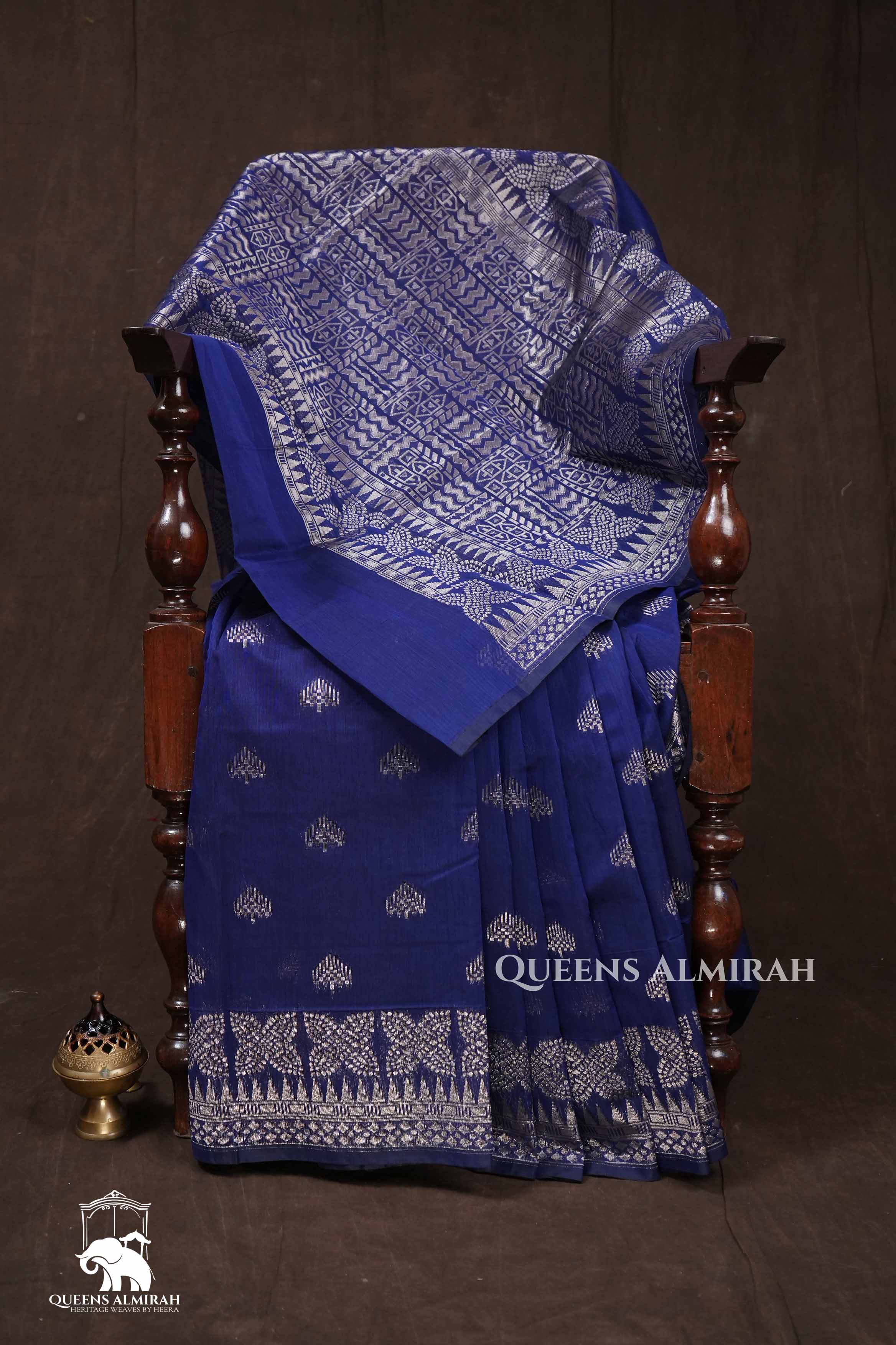 Navy Blue Semi Silk Cotton Saree