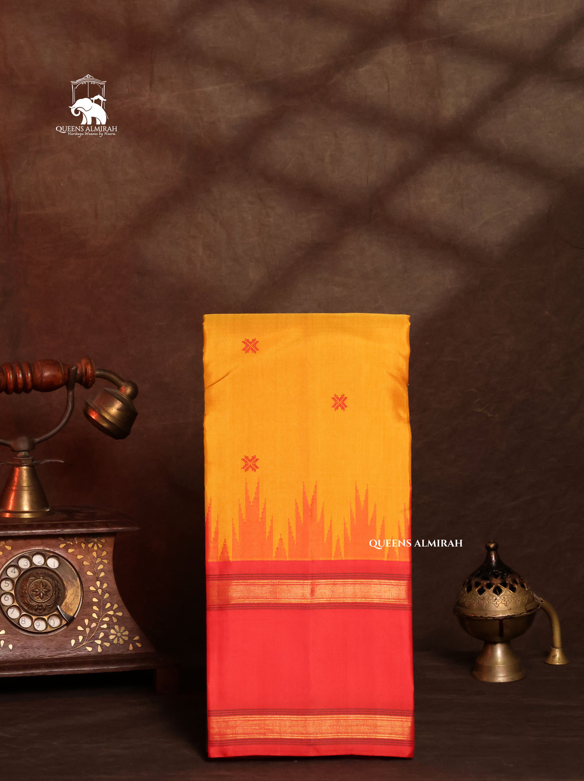 Yellow With Red Pure Kanchivaram Silk Saree