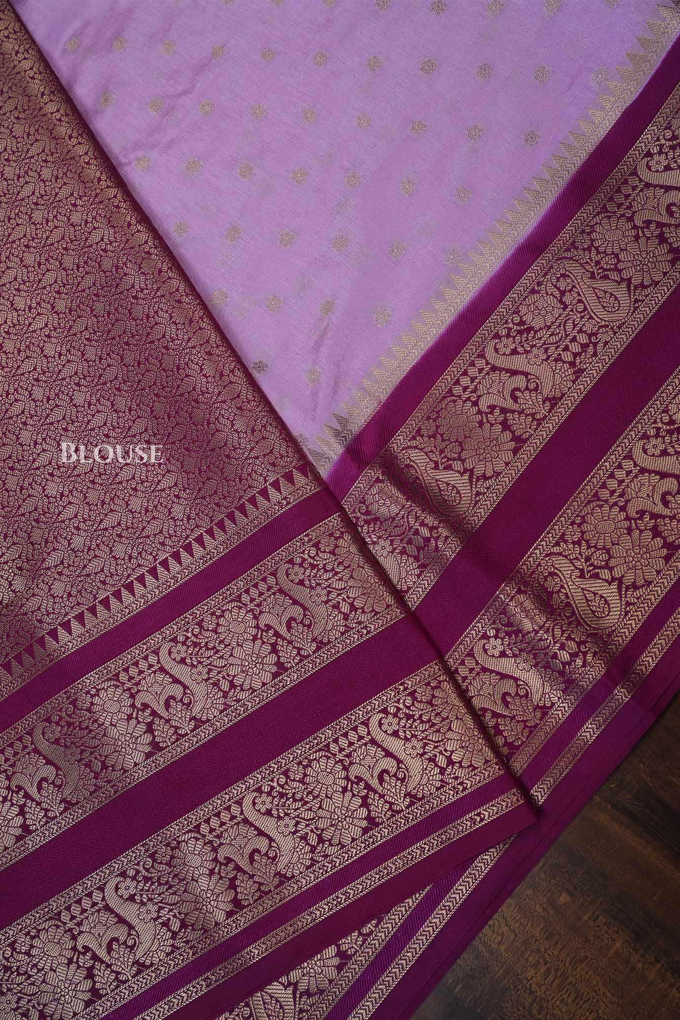 Rose Milk Pink With Dark Pink Semi Banarasi Katan soft Silk Saree
