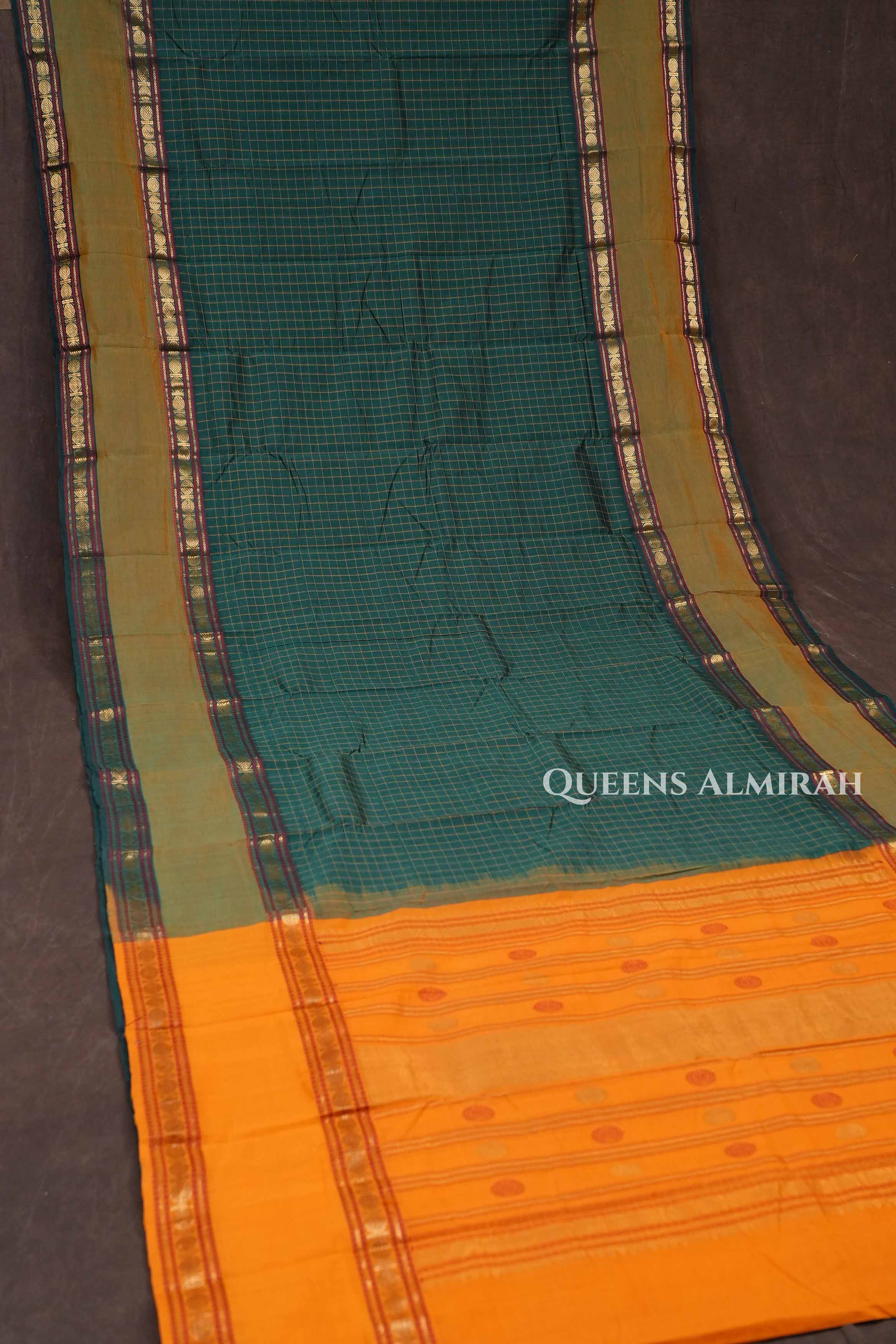 Bottle Green Budget Silk Cotton Saree