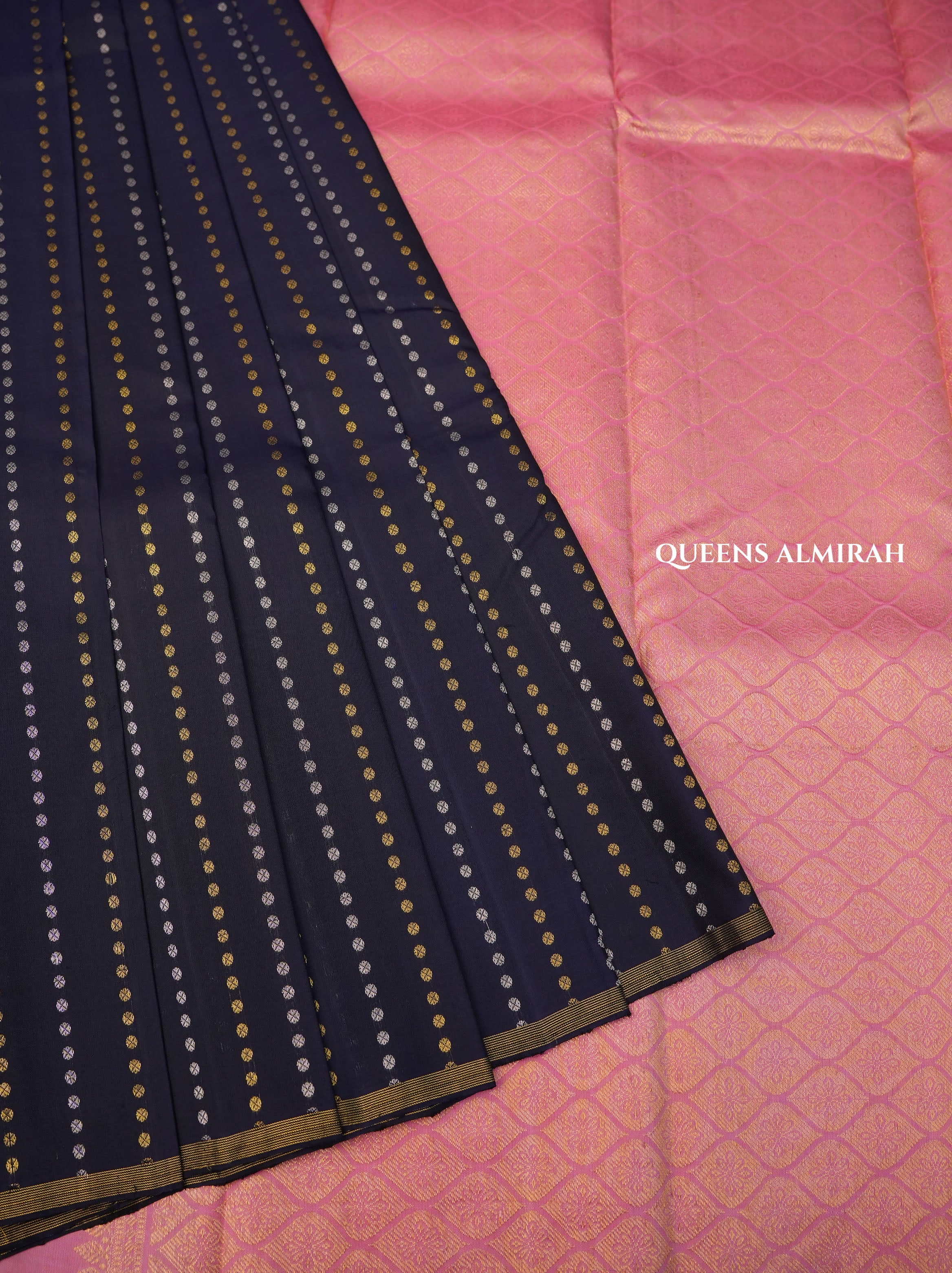 Navy Blue Pure Kanchivaram Silk Saree