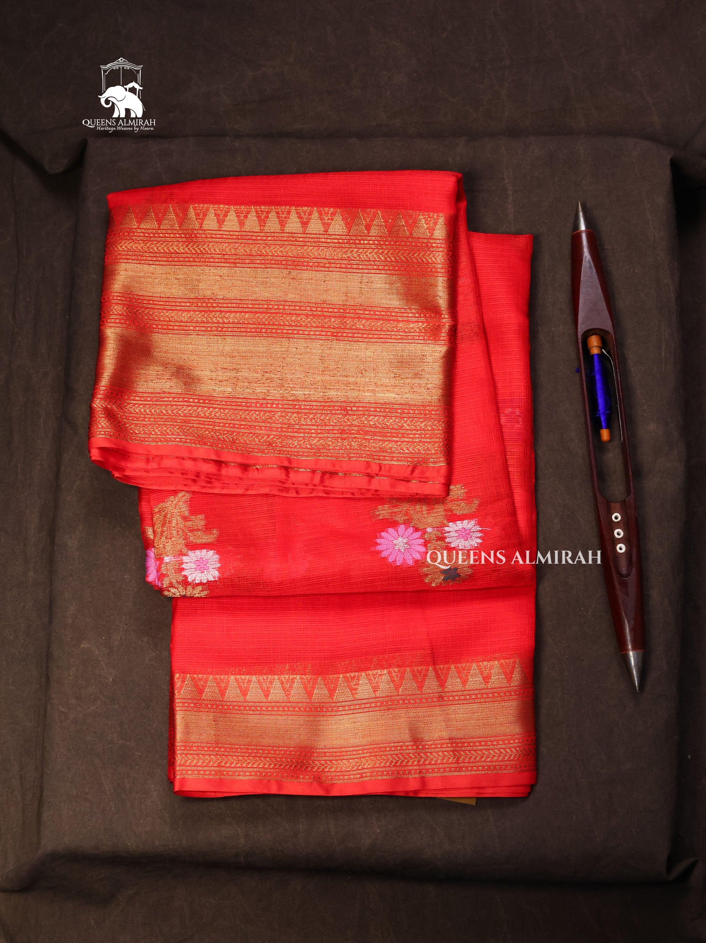 Red Pure Kota Silk Saree