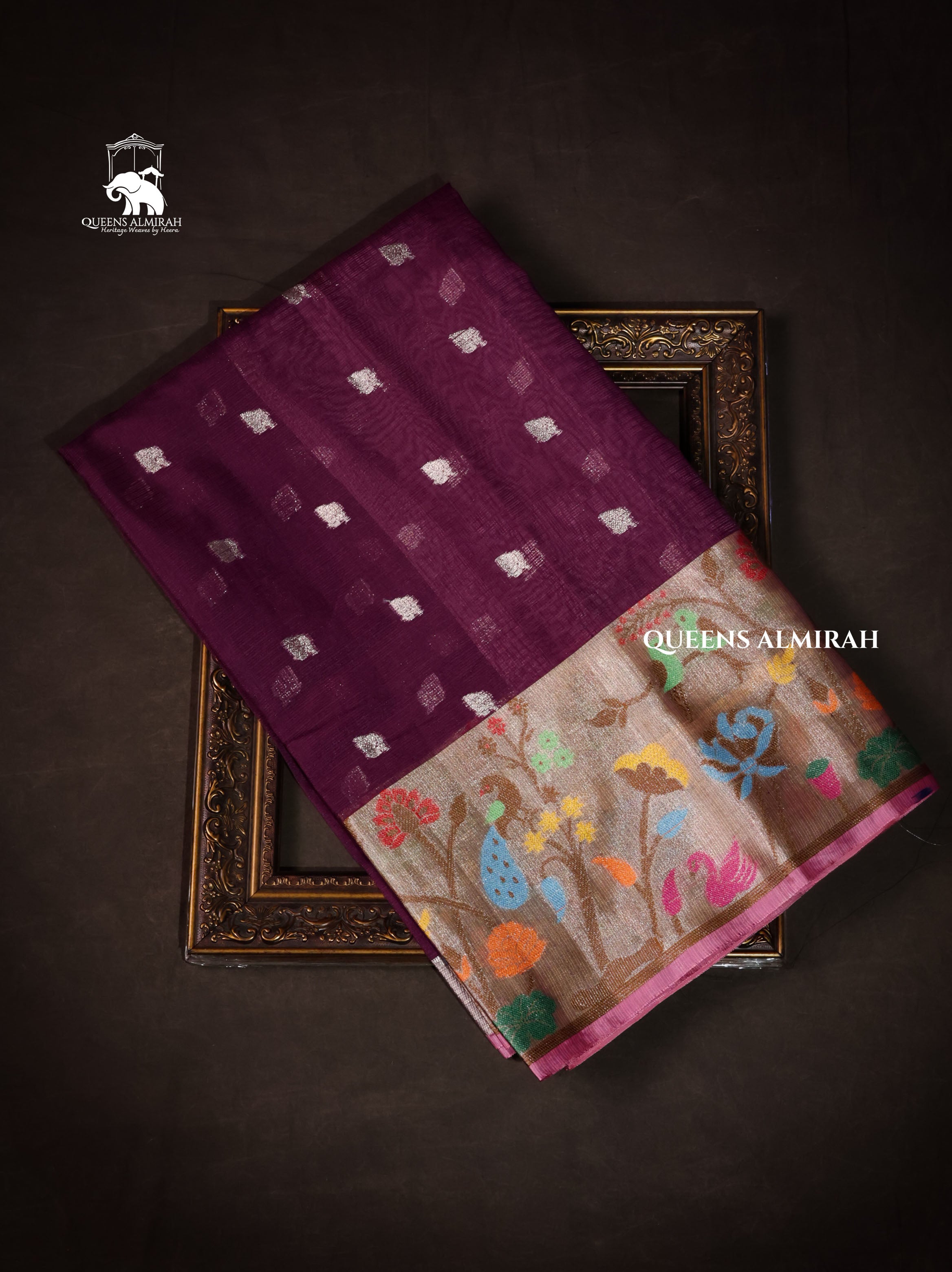 Purple With Paithani Border Semi Kota Silk Cotton Saree